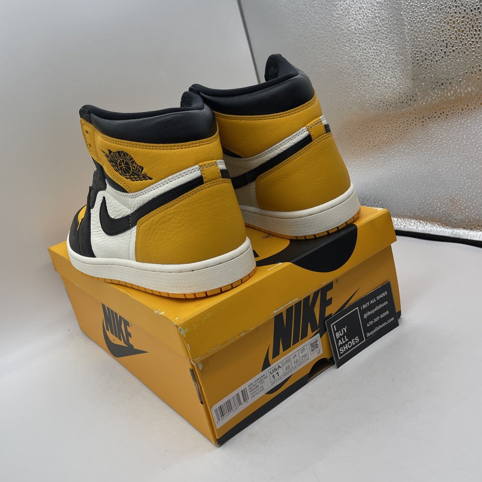 Size 11 - Air Jordan 1 Retro OG High Yellow Toe Black White (555088-711)