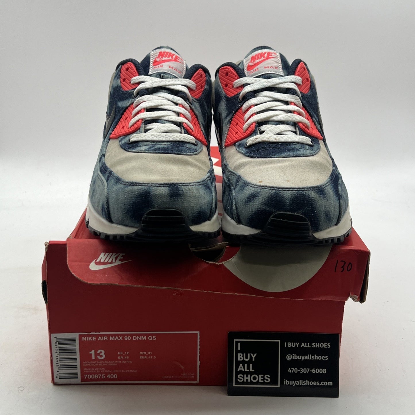Size 13 - Nike Atmos x Air Max 90 QS Bleached Denim (700875-400)