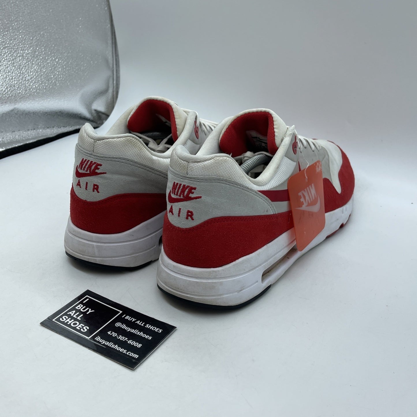 Size 14 - Nike Air Max 1 Ultra 2.0 Air Max Day Grey Red Suede (908091-100)