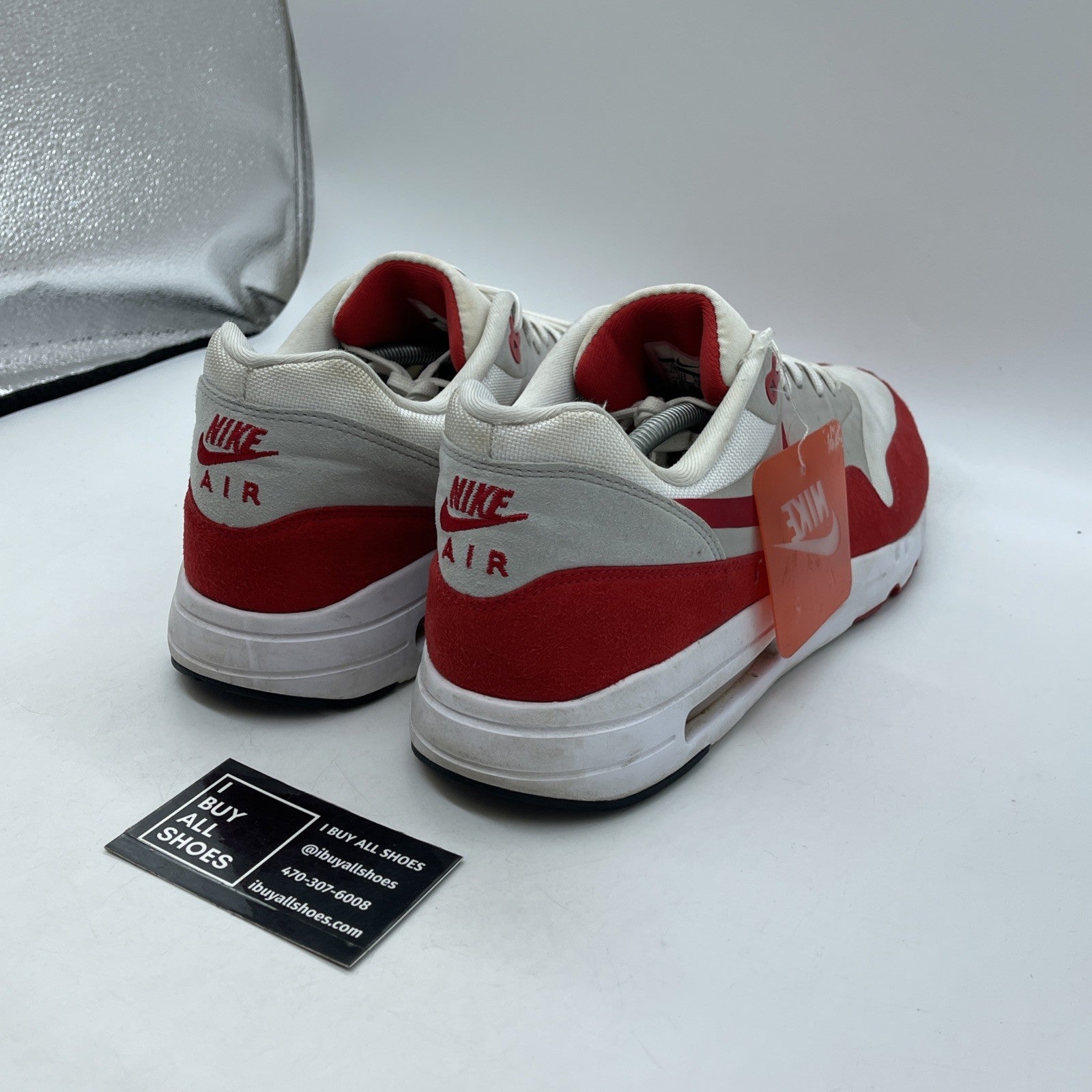 Size 14 - Nike Air Max 1 Ultra 2.0 Air Max Day Grey Red Suede (908091-100)
