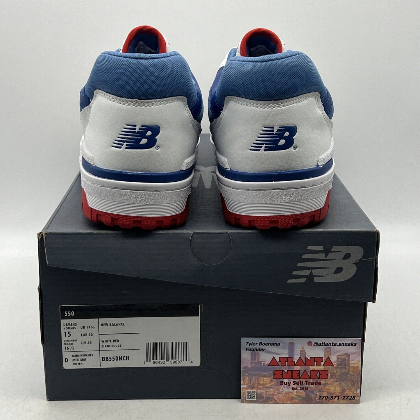 Size 15 - New Balance 550 Red Atlantic Blue Leather (BB550NCH)