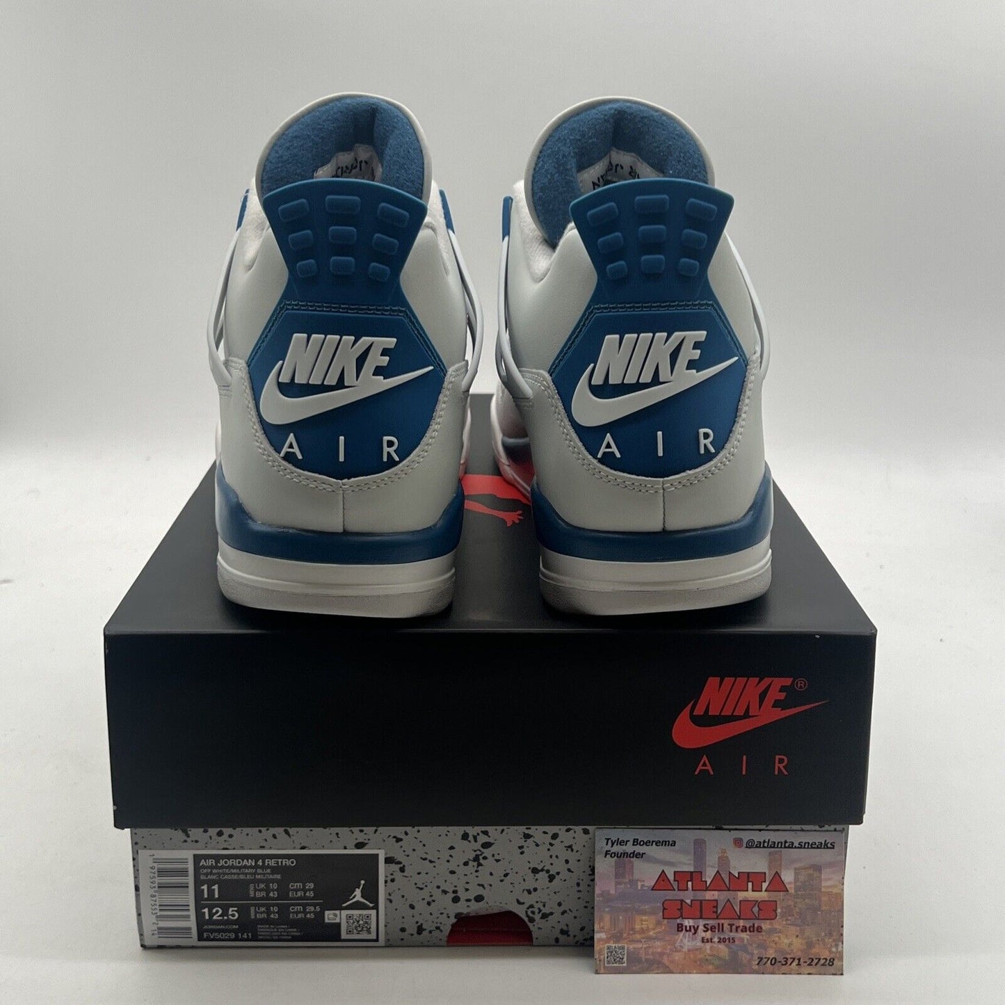 Size 11 - Air Jordan 4 Retro 2024 Military Blue (FV5029-141).