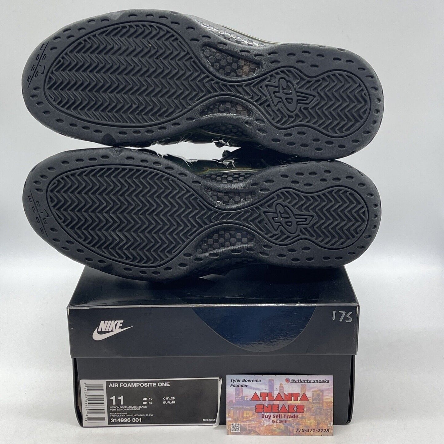 Size 11 - Nike Air Foamposite One Legion Green Black Suede Leather (314996-301)