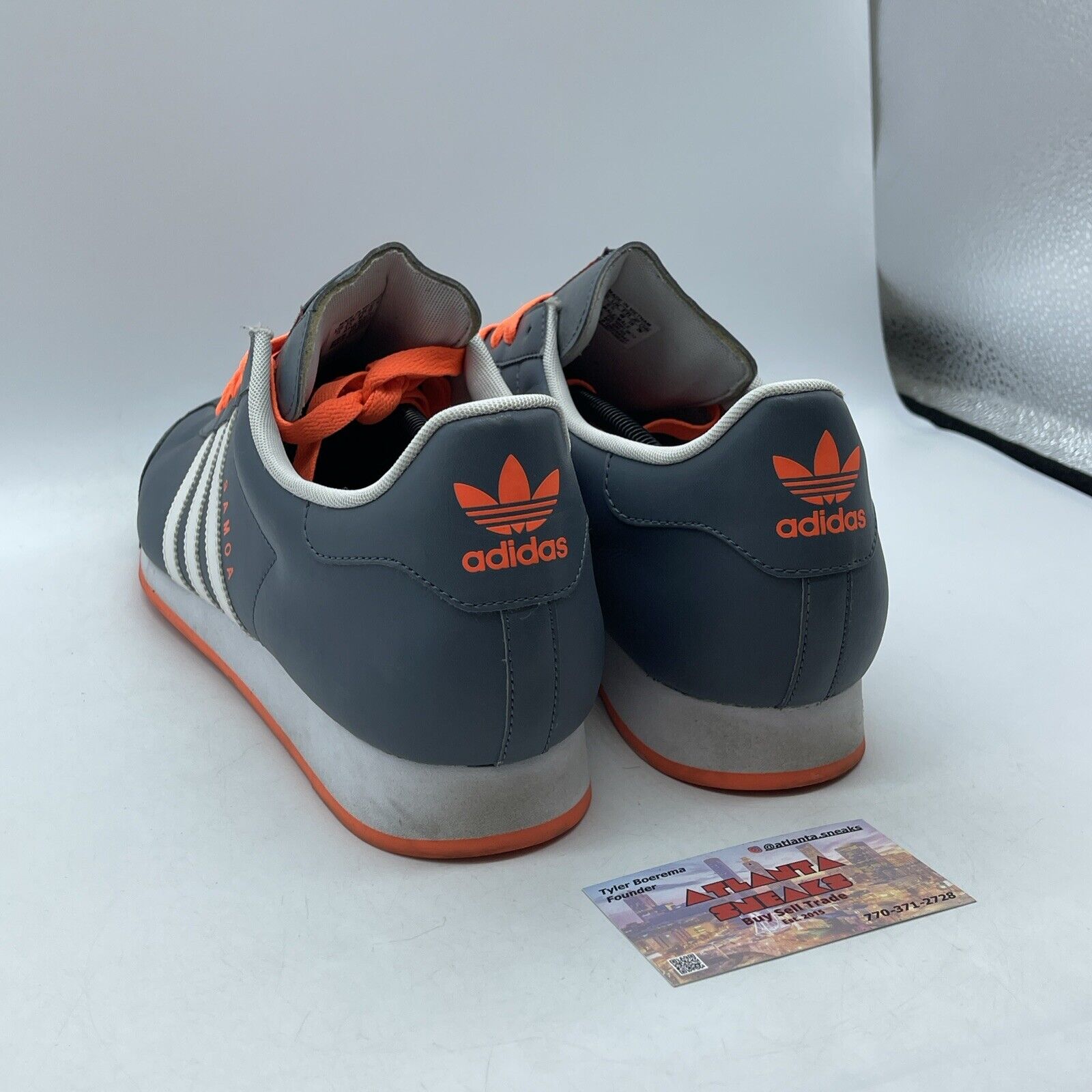 Size 13 - Adidas Samoa PYV Gray Orange Leather Suede (G66154)