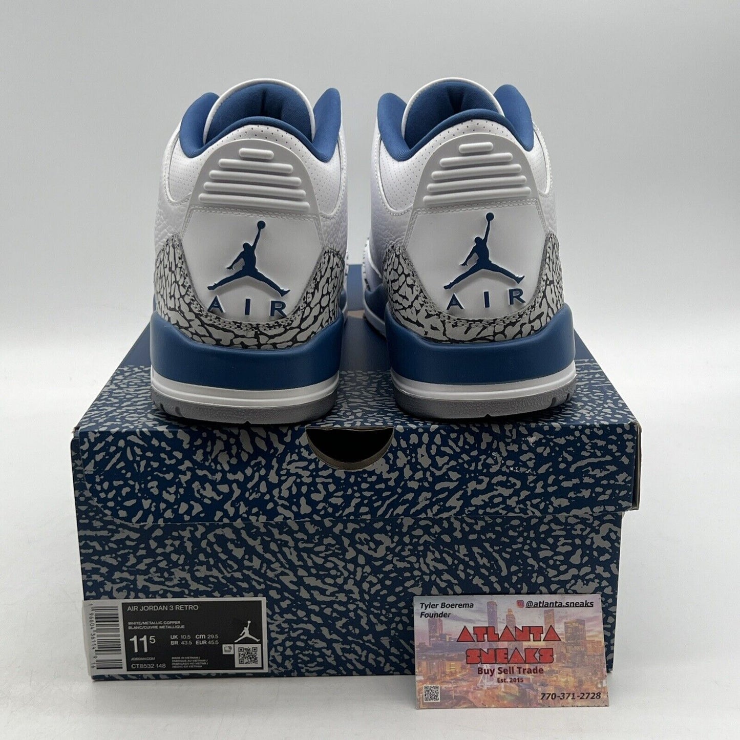Size 11.5 - Jordan 3 Retro Mid Washington Wizards White Blue (CT8532-148)