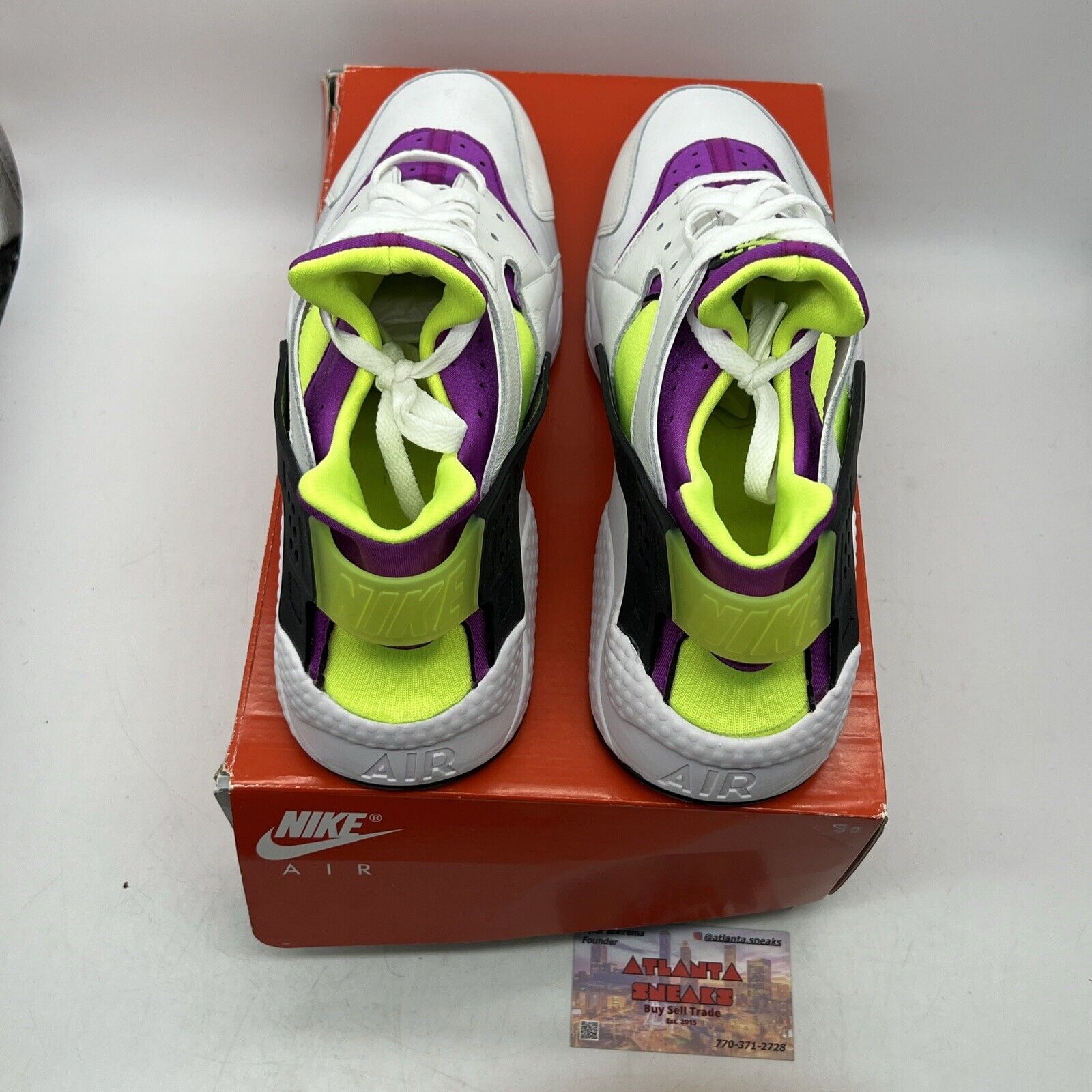 Size 12 - Nike Air Huarache Magenta White Neon Yellow Black Purple (DD1068-104)