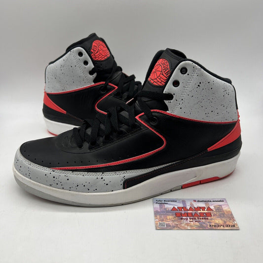 Size 11 - Air Jordan 2 Retro Infrared 23 Black Grey Red White Leather 385475-023