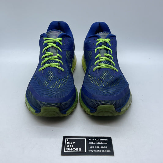 Size 13 - Nike Air Max 2014 Deep Royal Electric Green Blue Leather (621077-402)