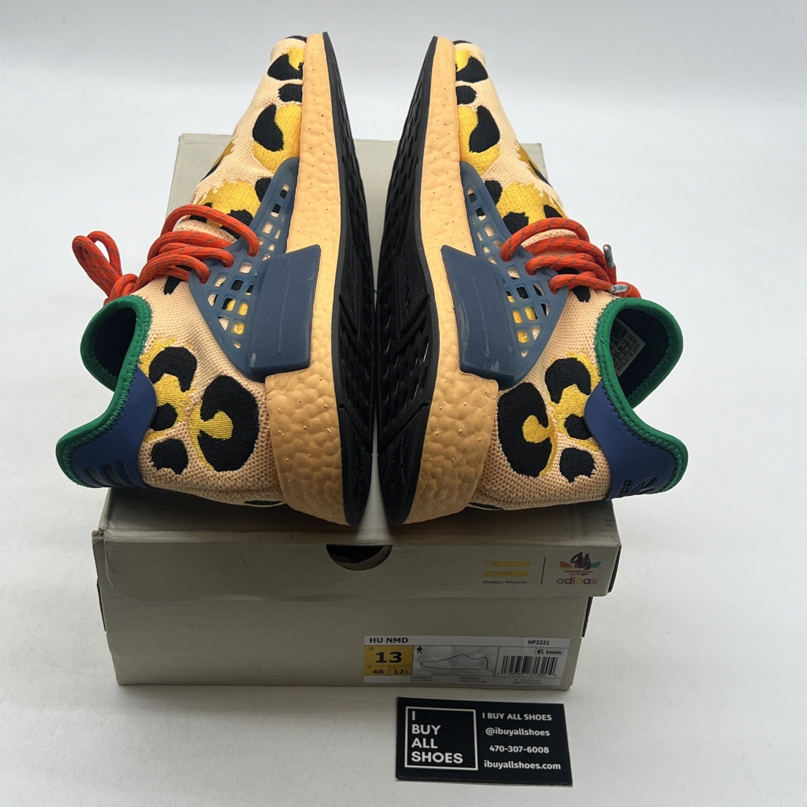 Size 13 - adidas Pharrell x NMD Human Race Animal Print - Pulse Amber (HP3221)