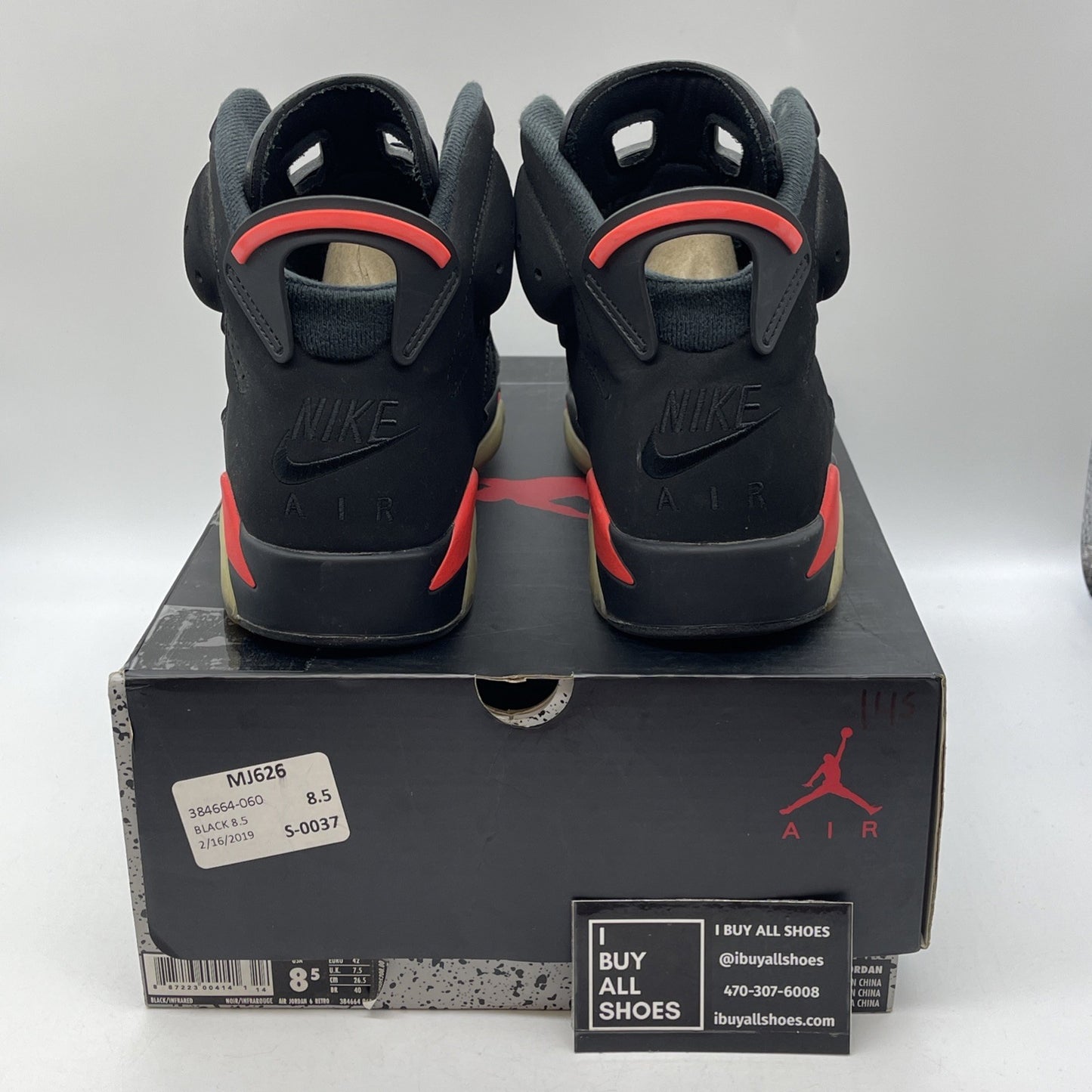 Size 8.5 - Jordan 6 Retro Mid Infrared Black Pink Suede (384664-060)
