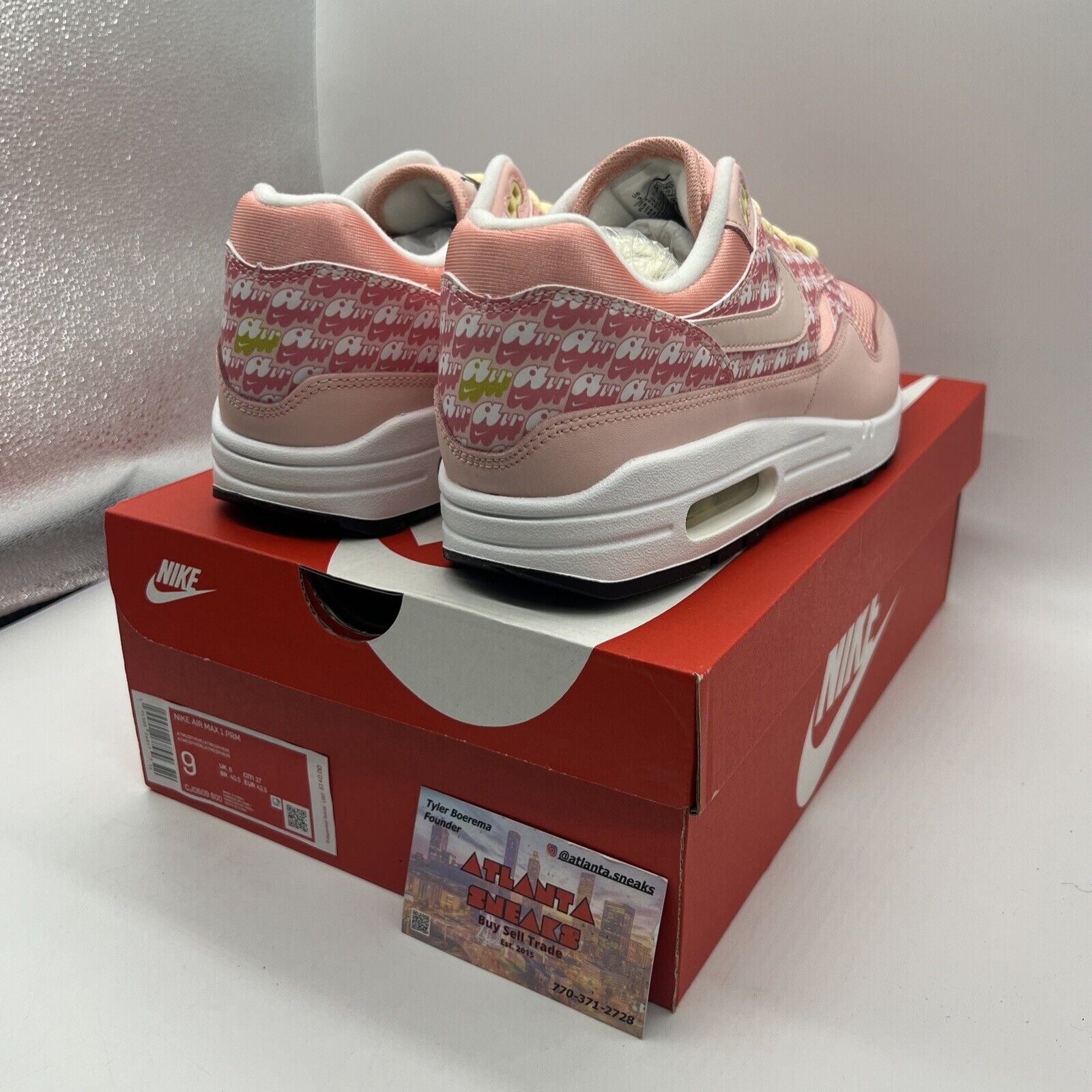 Size 9 - Nike Air Max 1 Premium Strawberry Lemonade Brand New Og All Pink DS