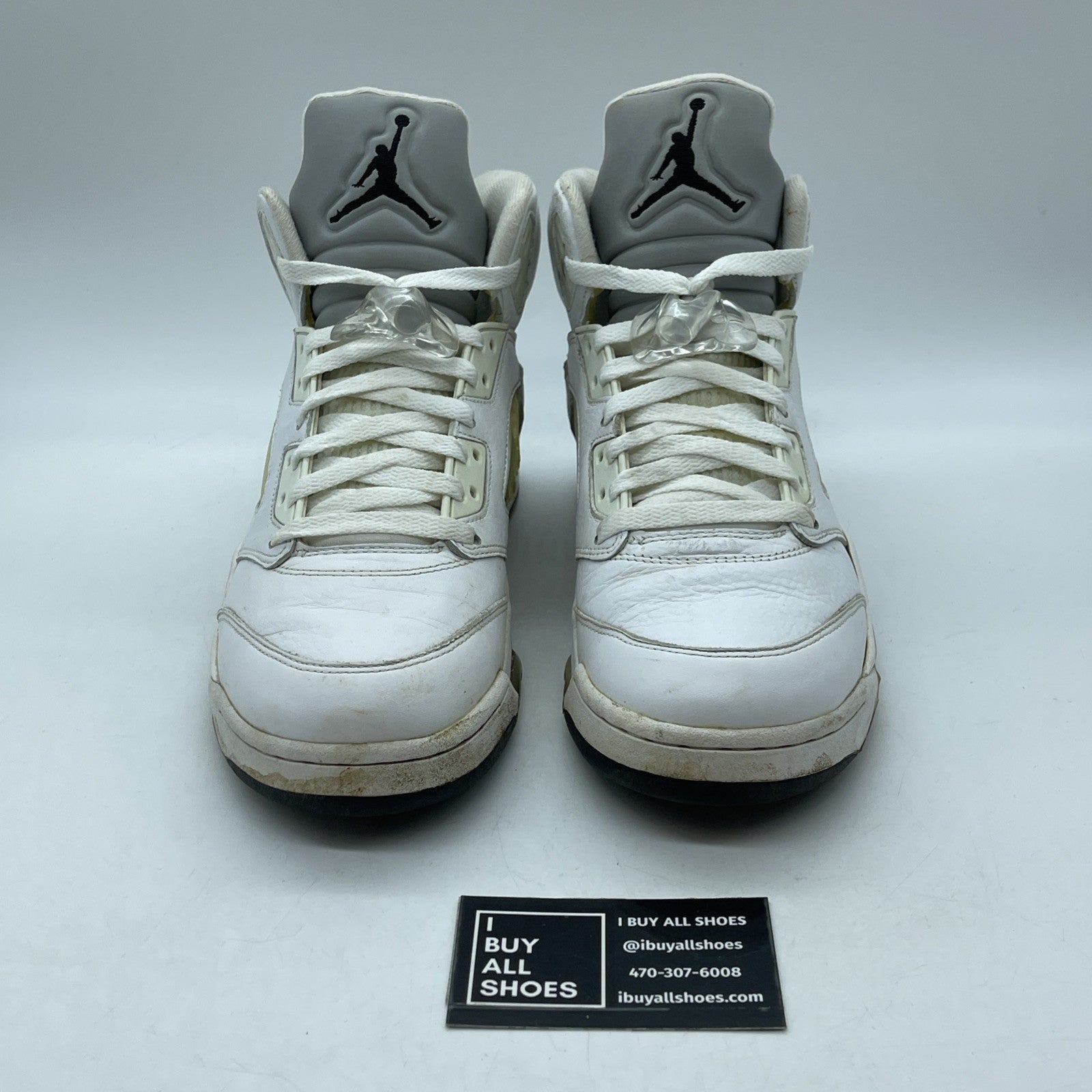 Size 9 - Air Jordan 5 Retro 2015 White Metallic White Leather (136027-130)