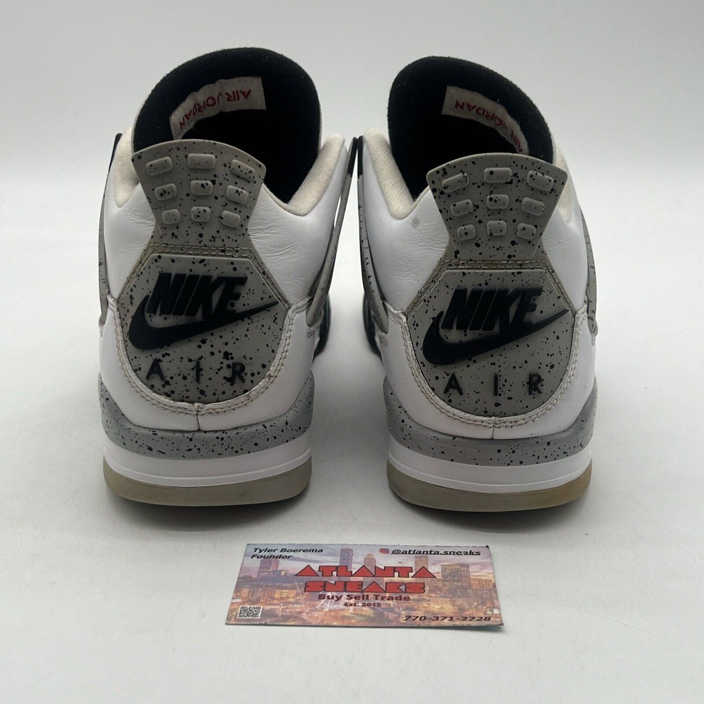 Size 10 - Jordan 4 Retro OG Mid White Cement Black Grey Leather (840606-192)