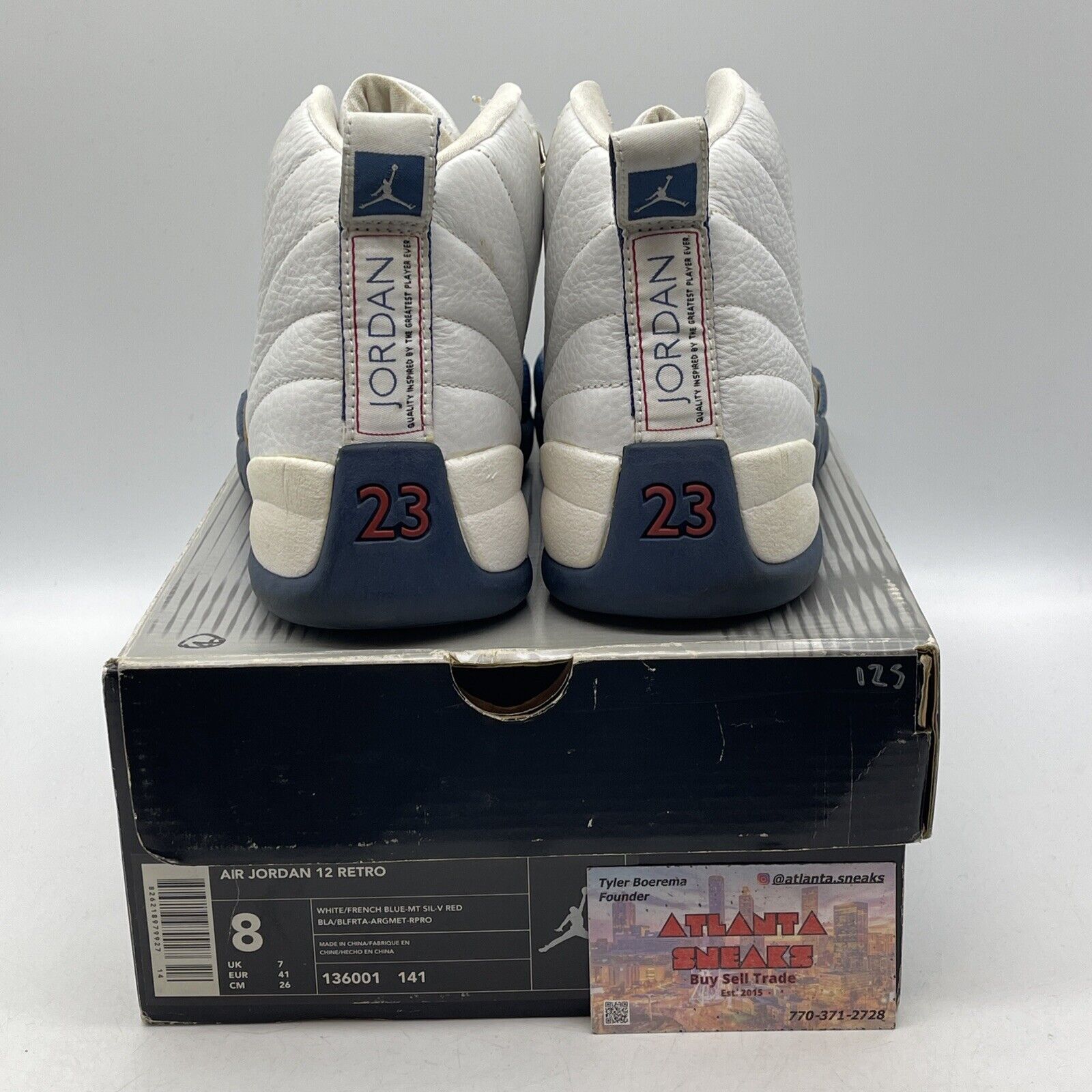 Size 8 - Air Jordan 12 Retro 2004 French Blue White Leather (136001-141)