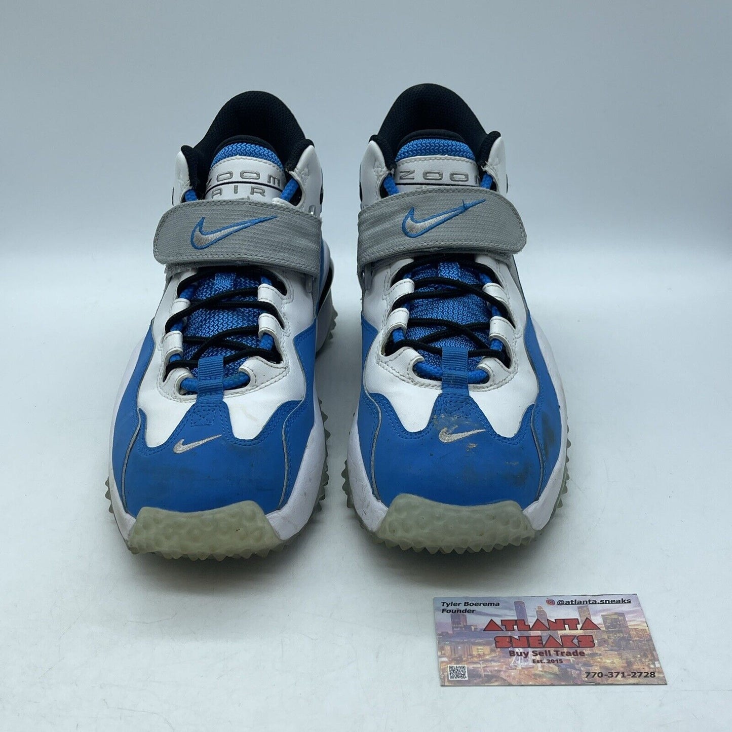 Size 9 - Nike Air Zoom Turf White Photo Blue Grey Black Suede (644104-100)