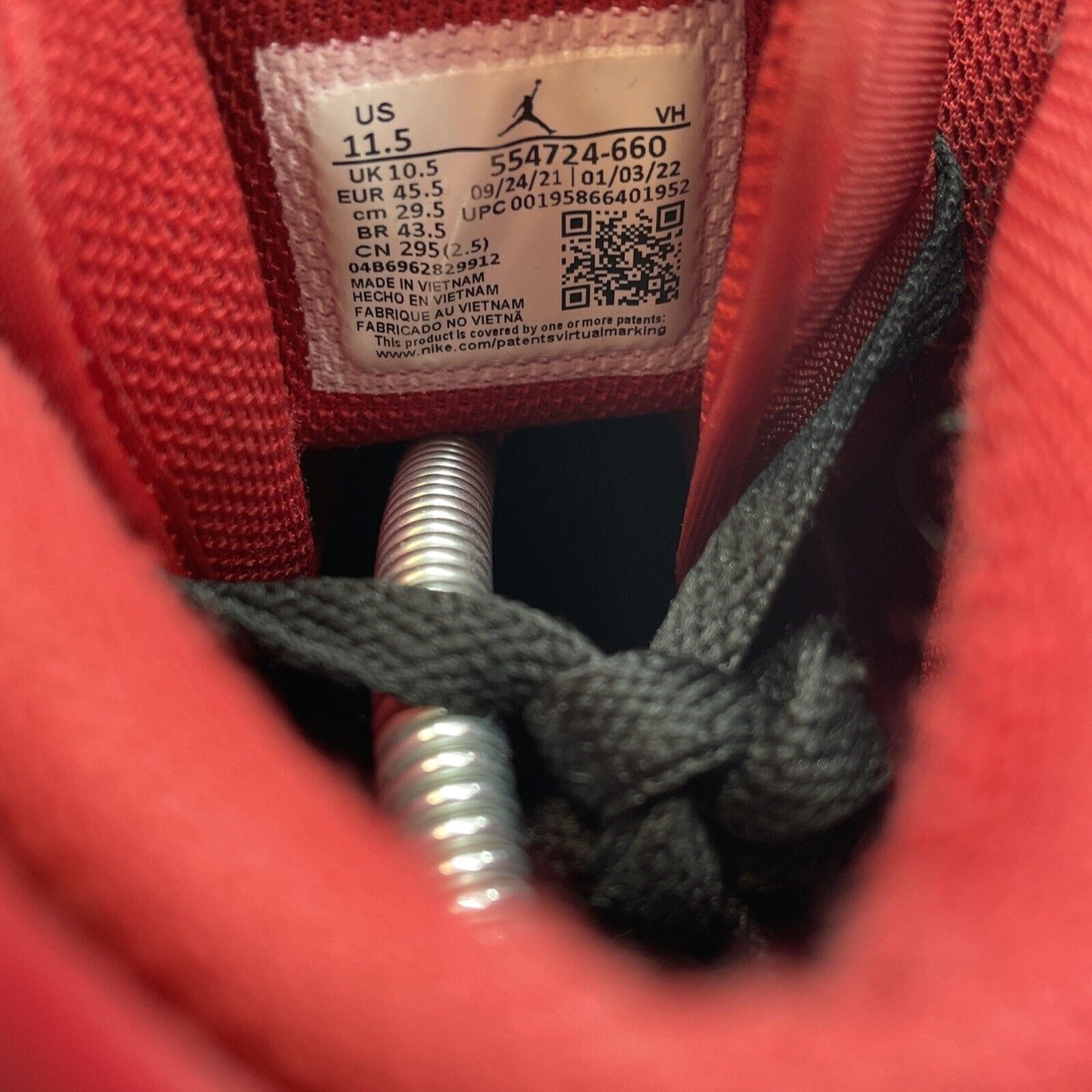 Size 11.5 - Jordan 1 Mid Reverse Bred Red Black White Leather (554724-660)