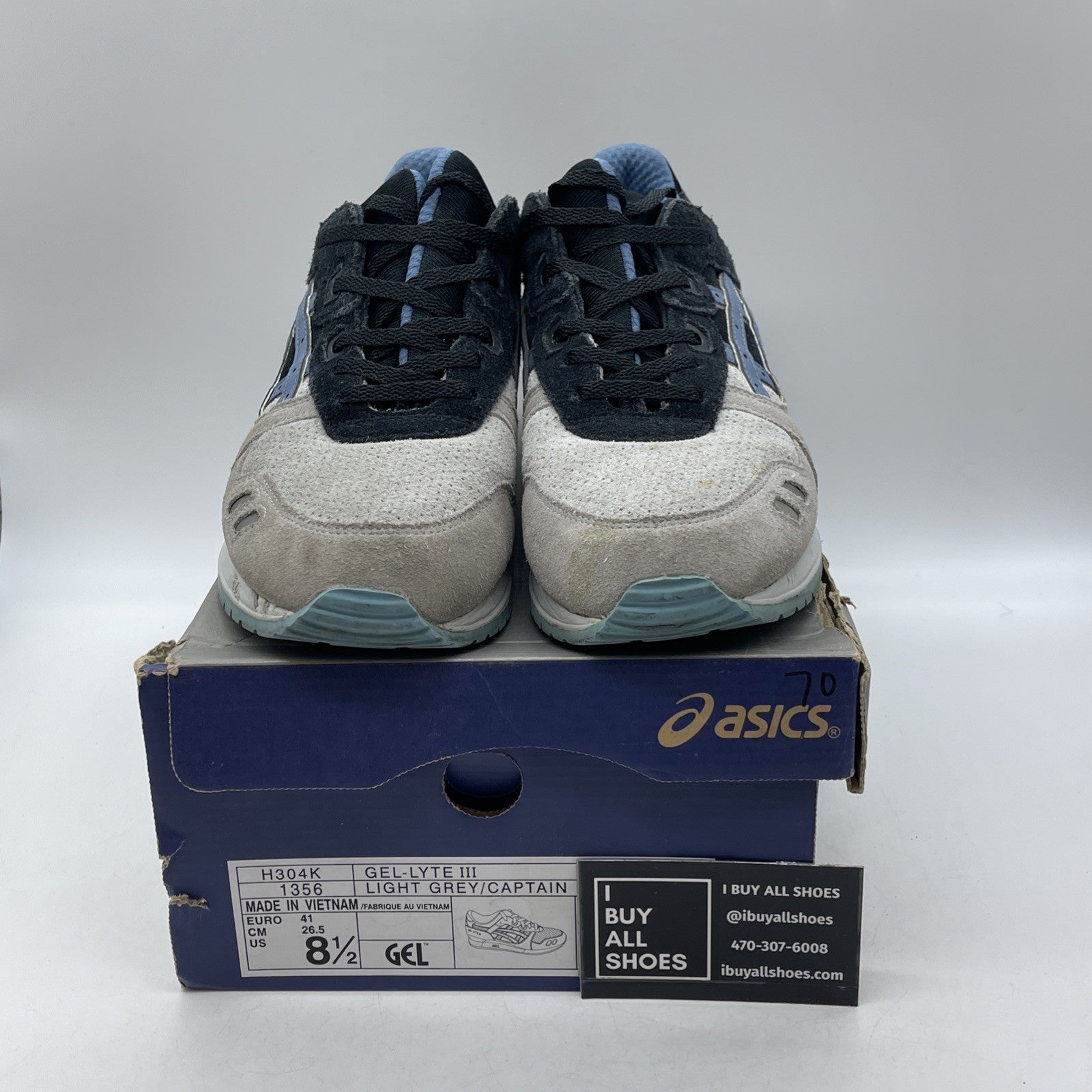 Size 8.5 - Asics Gel-Lyte III Light Grey/Captain Blue (H304K)