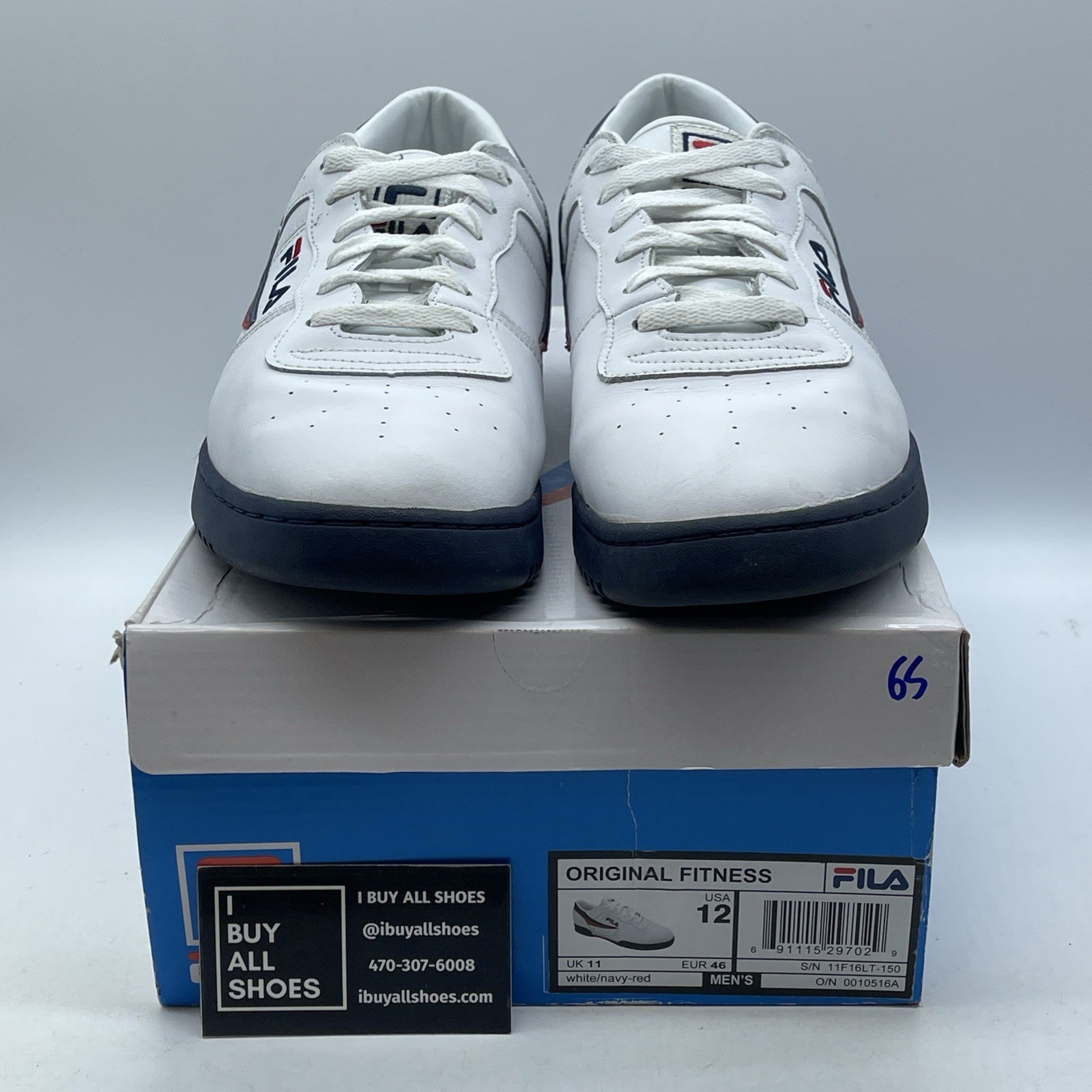 Size 12 - FILA Men's Original Fitness Sneaker White Blue Red (11F16LT-150)