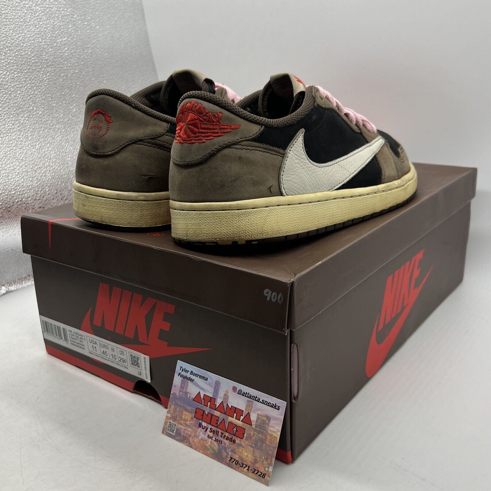 Size 11 - Jordan 1 x Travis Scott Low Mocha Brown Black Leather Suede CQ4277-001