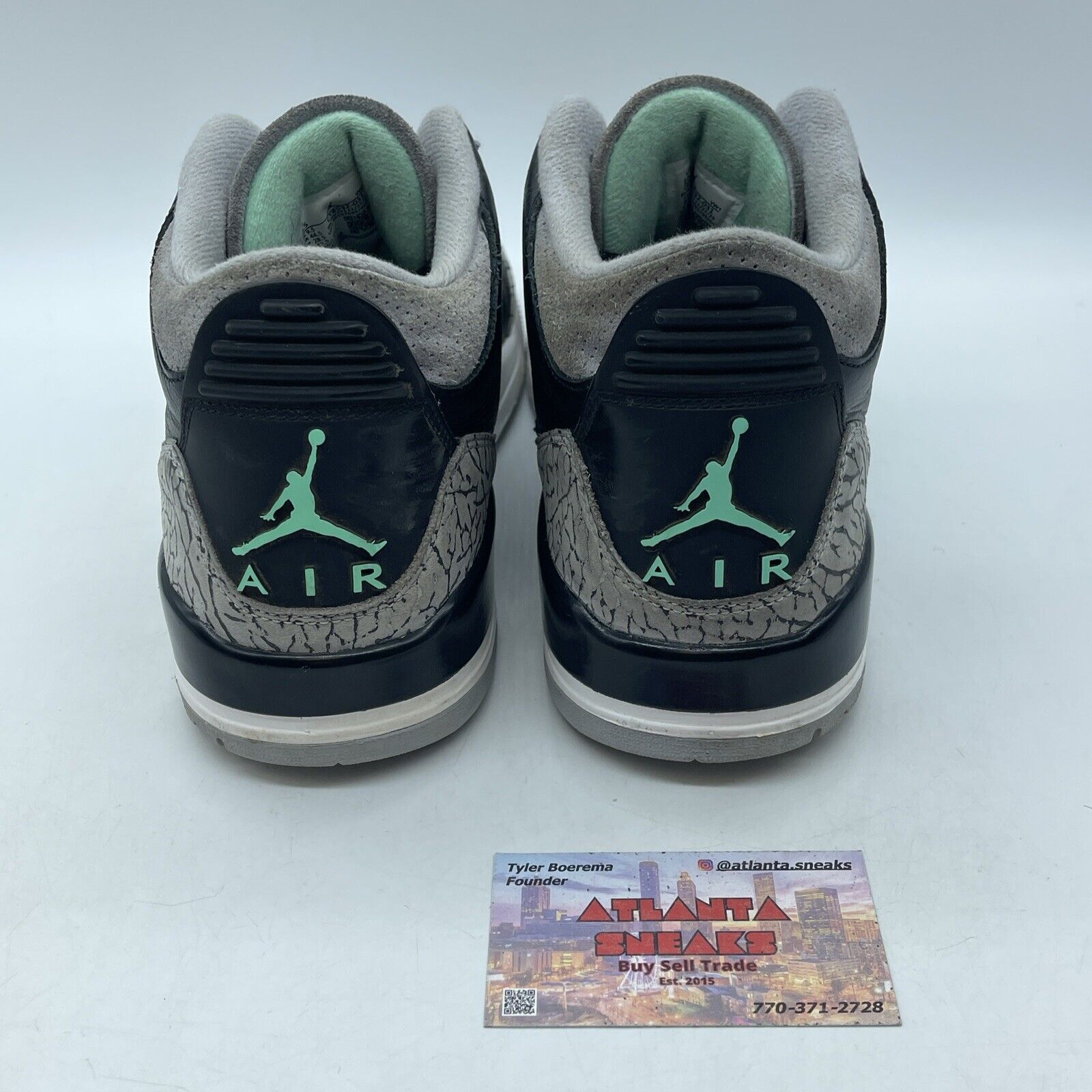 Size 10.5 - Air Jordan 3 Retro Green Glow Suede Black Leather (CT8532-031)