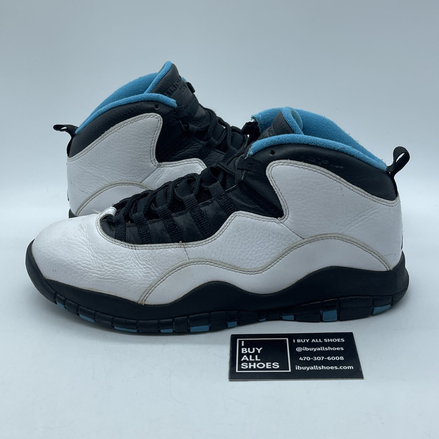 Size 10.5 - Air Jordan 10 Retro 2014 Powder Blue White Leather (310805-106)