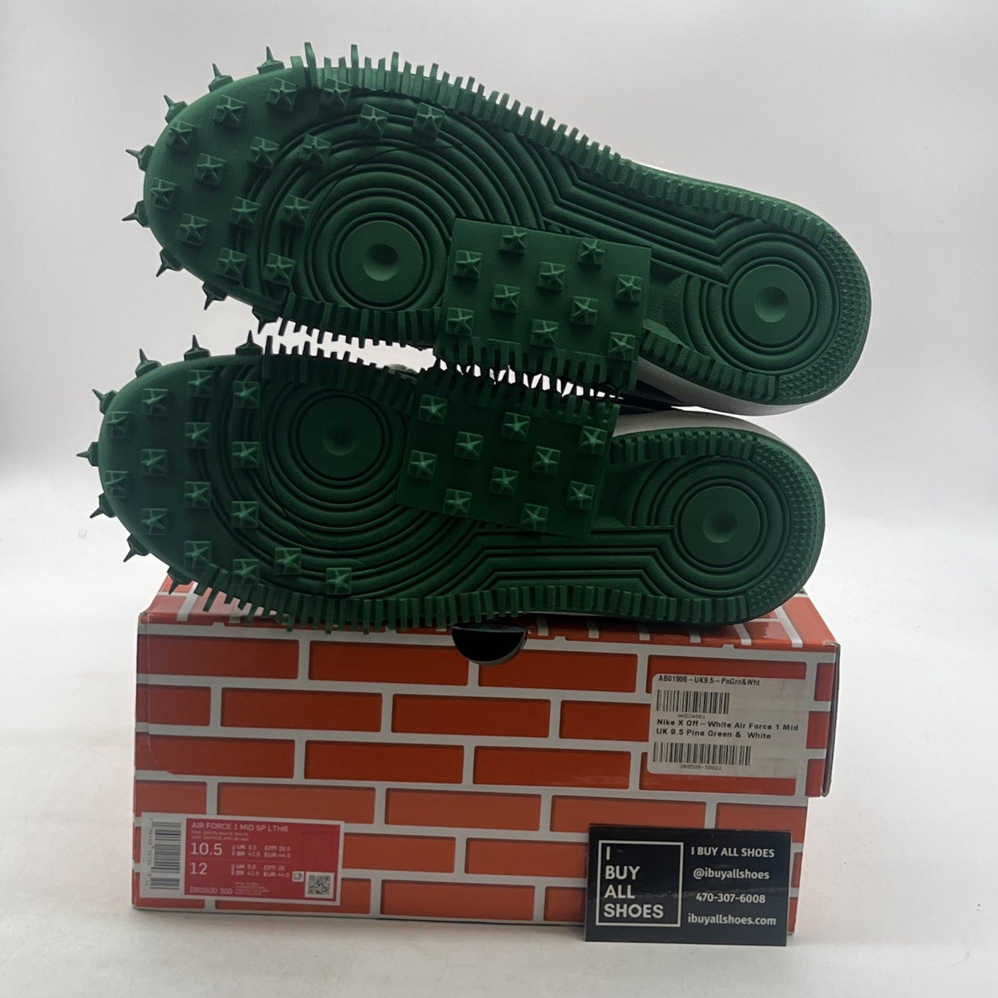 Size 10.5 - Off-White x Nike Air Force 1 SP Leather Mid Pine Green (DR0500-300)