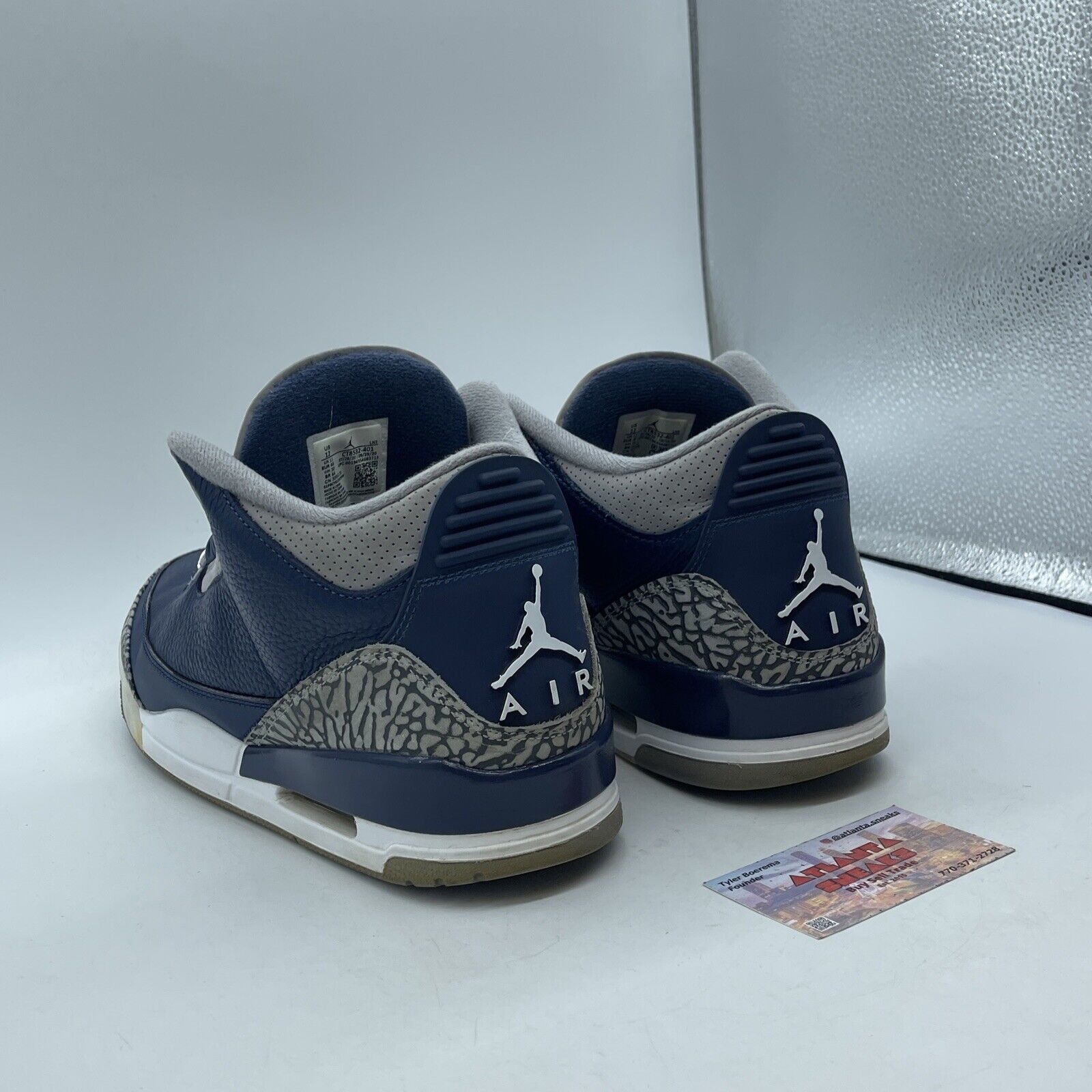 Size 12 - Jordan 3 Retro Georgetown Blue White Leather Grey Suede (CT8532-401)