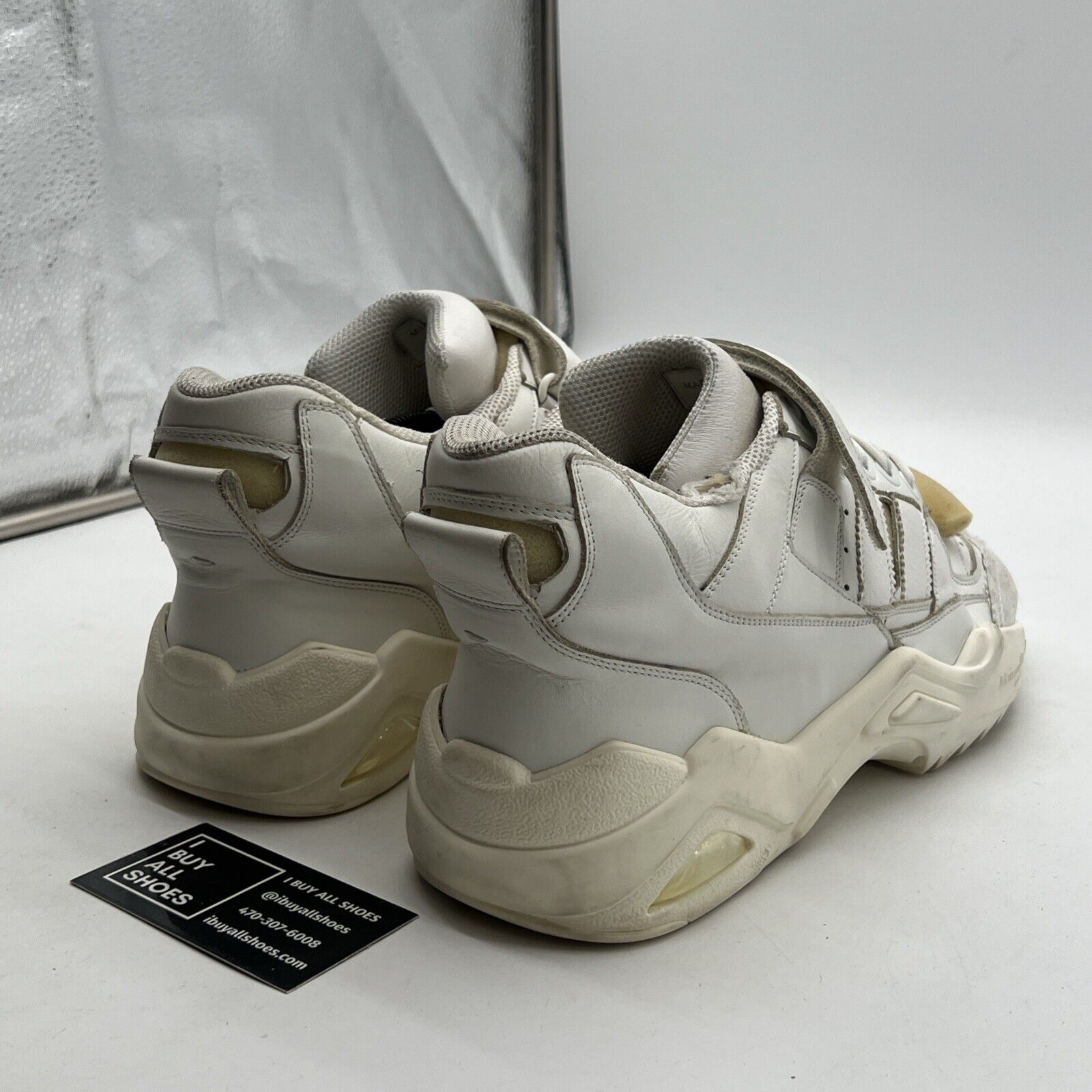 Size 10.5 - Maison Martin Margiela Retro Fit Mid Top Chunky White Distressed