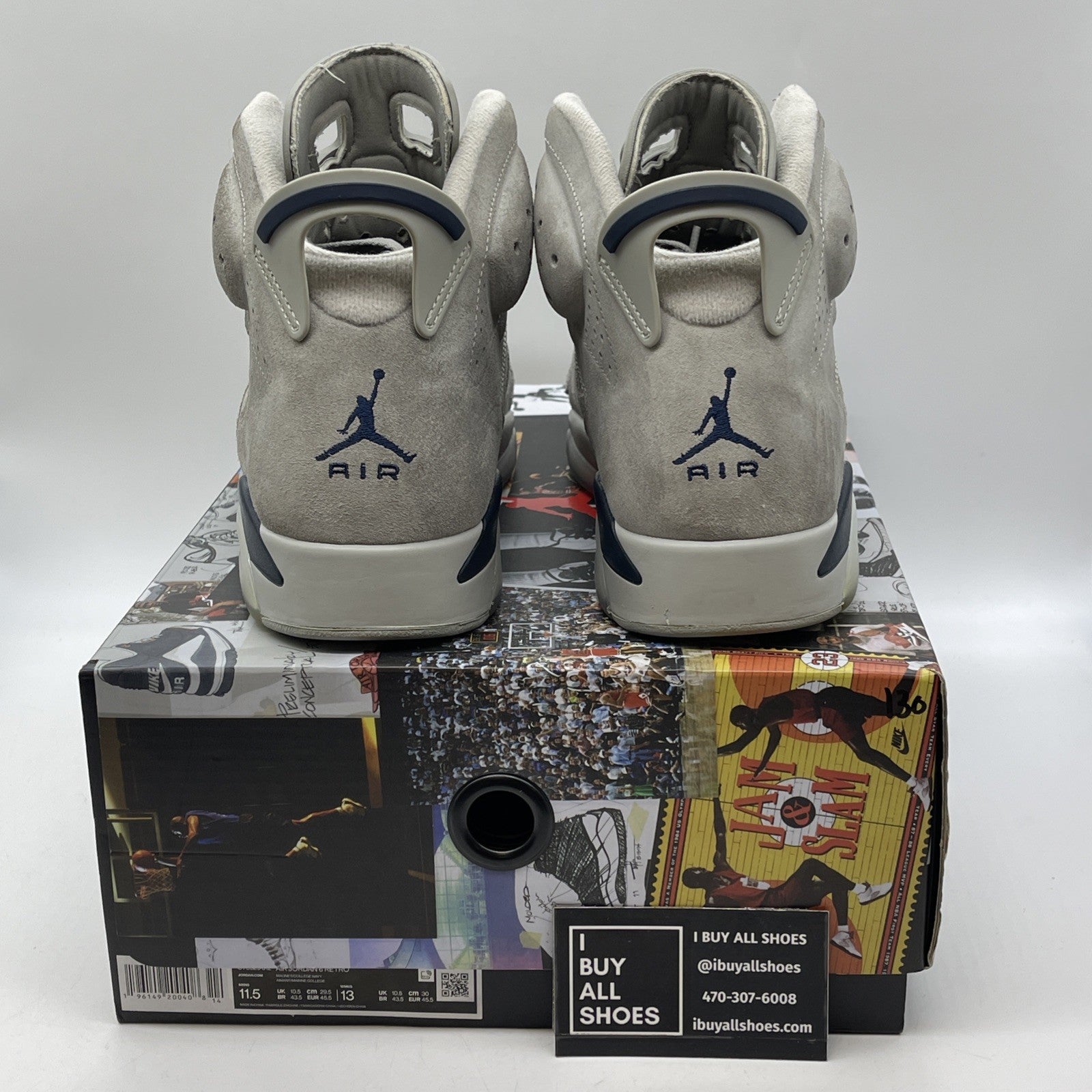 Size 11.5 - Jordan 6 Retro Mid Georgetown Blue Grey Suede (CT8529-012)