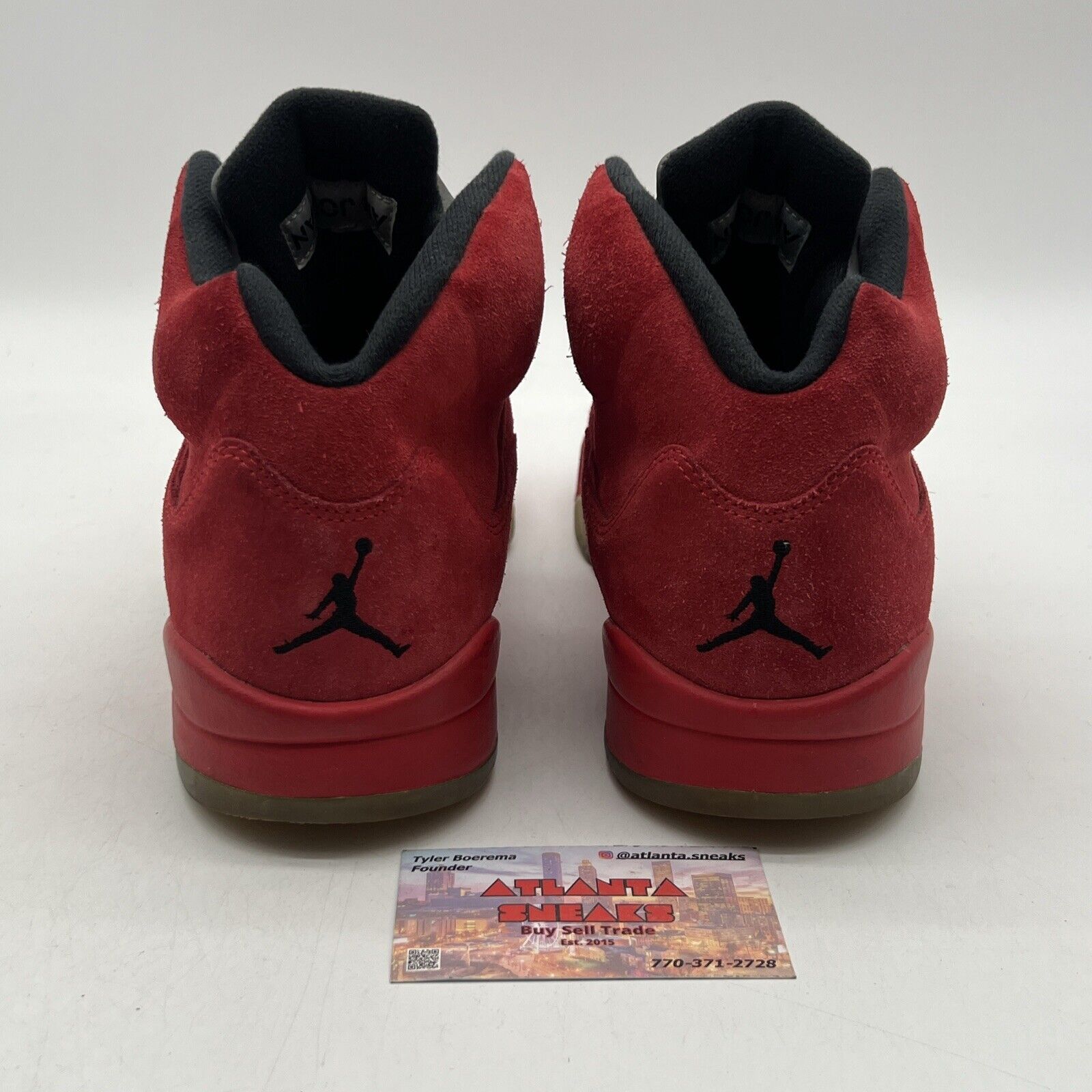 Size 10.5 - Air Jordan 5 Retro Red Suede Black Grey (136027-108)