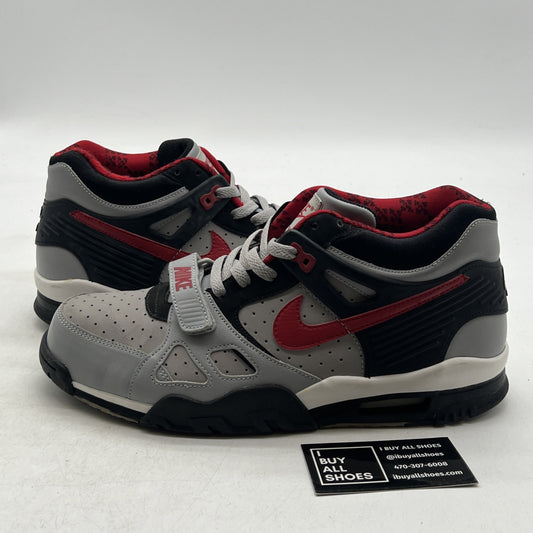 Size 10.5 - Nike Air Trainer Boys Shoes White Gray Siren Red (679006-061)