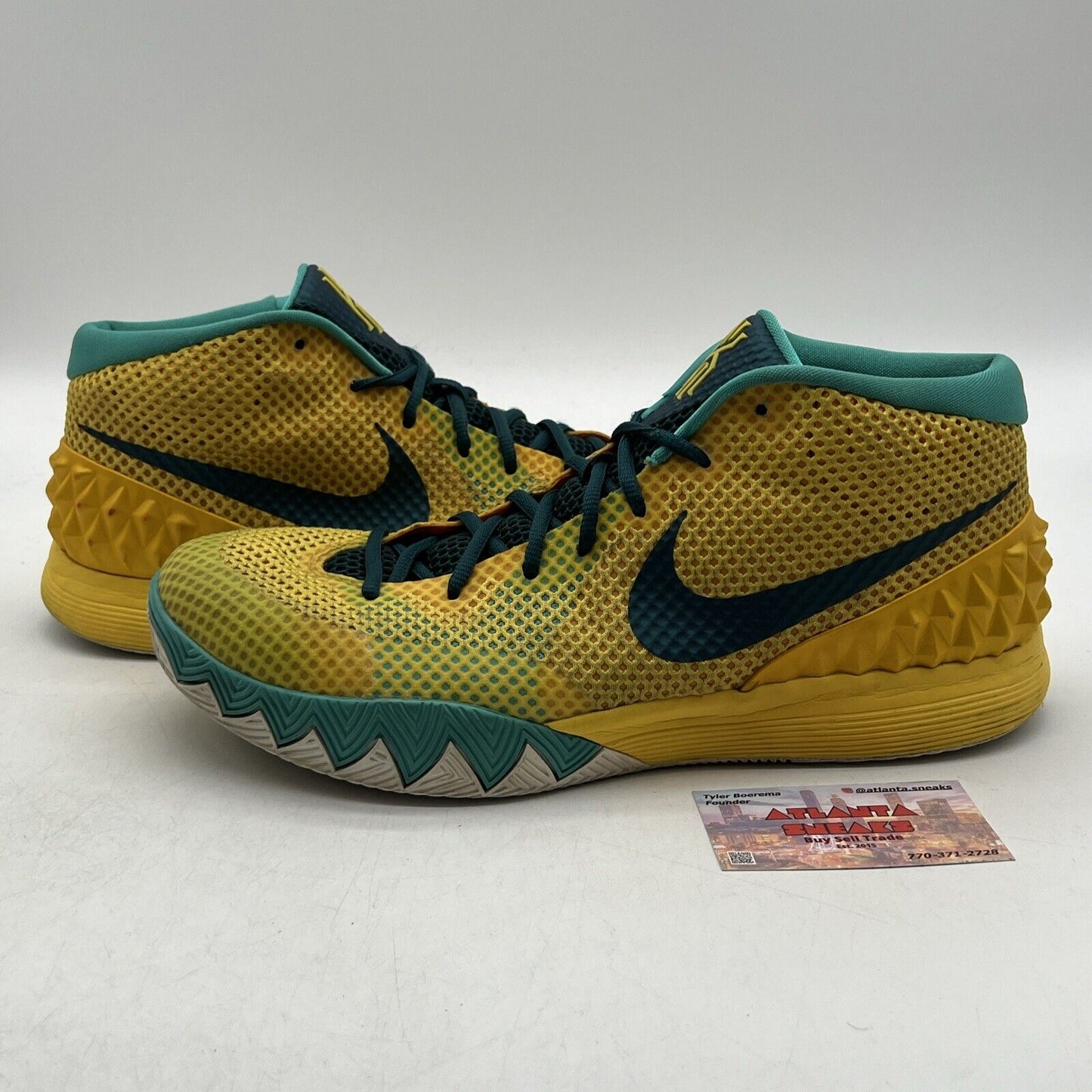 Size 13 - Nike Kyrie 1 Letterman White Aqua Yellow (705277-737)