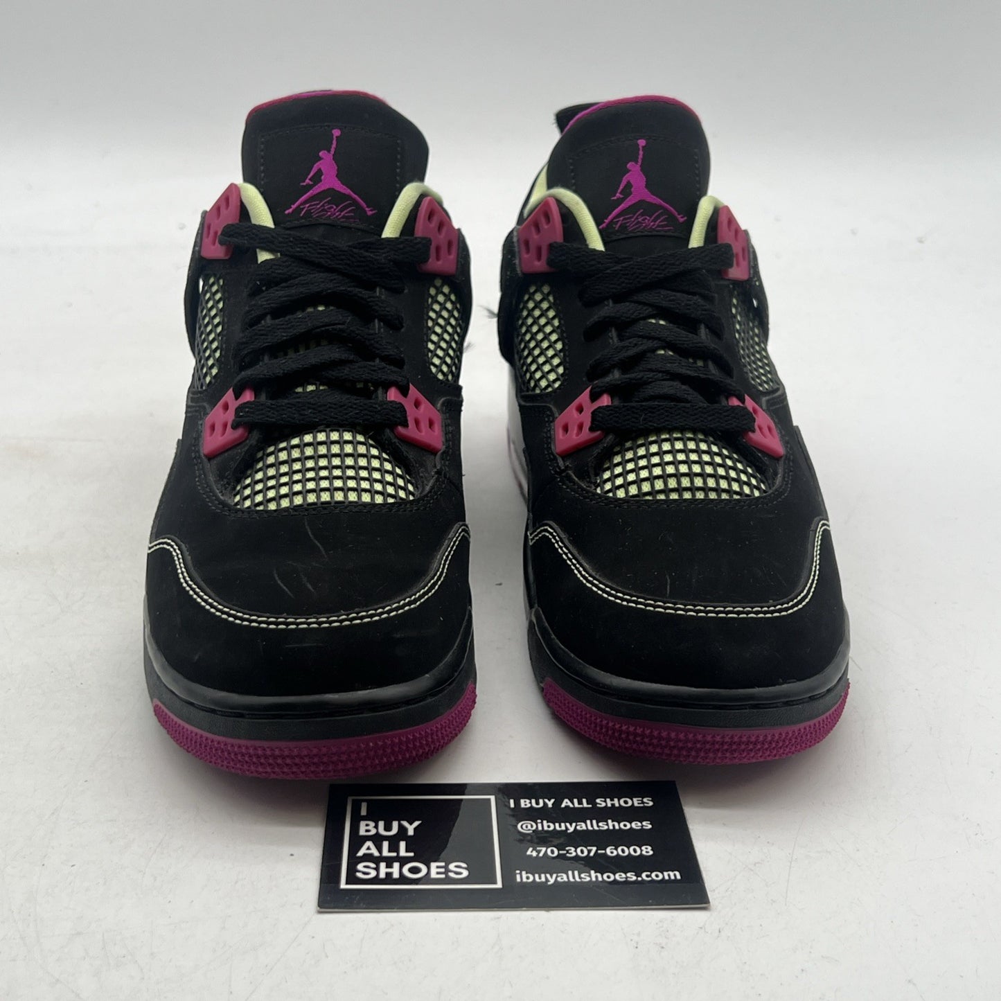 Size 7Y - Air Jordan IV 4 Retro GG Fuschia Pink Black Lime White (705344-027)