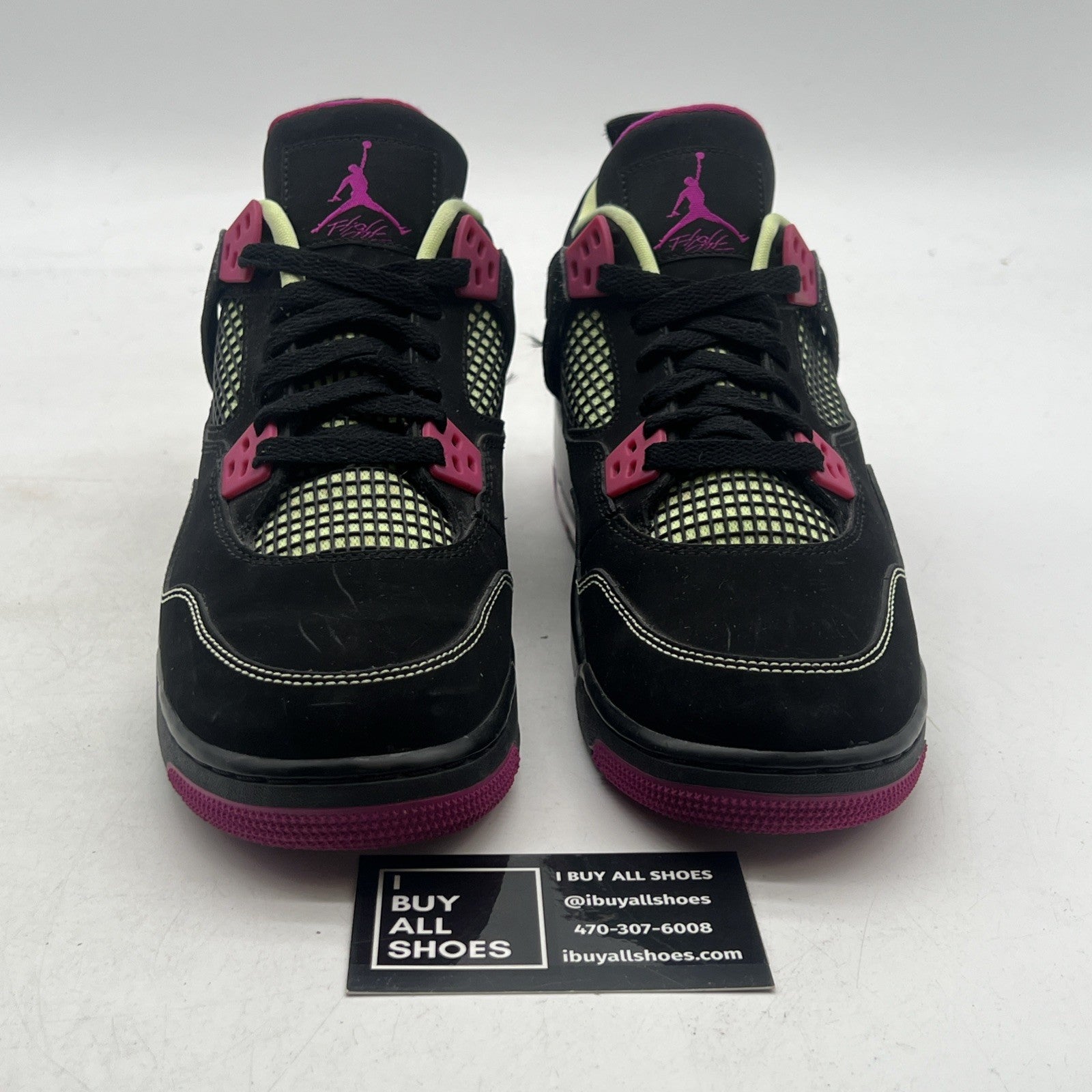 Size 7Y - Air Jordan IV 4 Retro GG Fuschia Pink Black Lime White (705344-027)