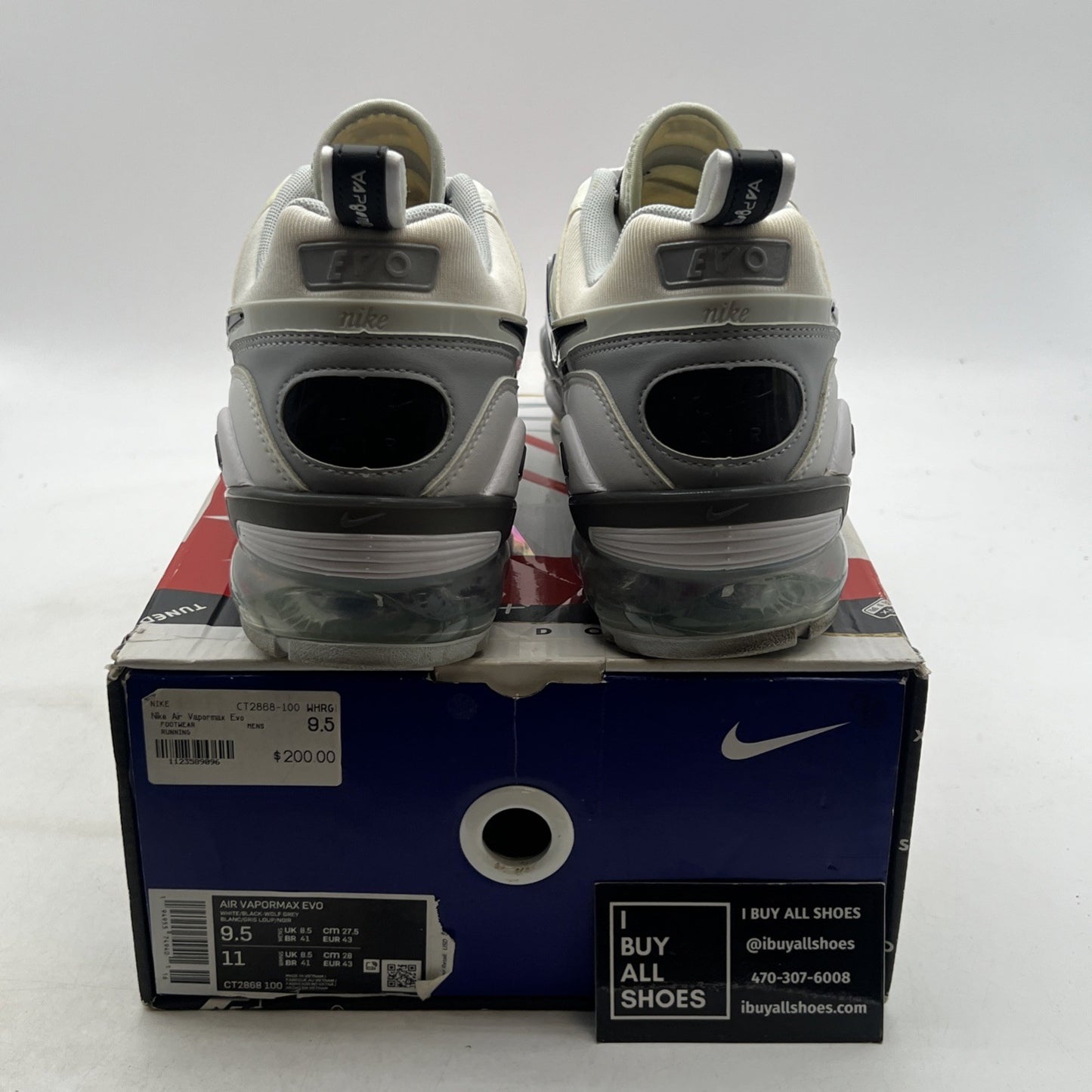 Size 9.5 - Nike Air VaporMax EVO White Black (CT2868-100)