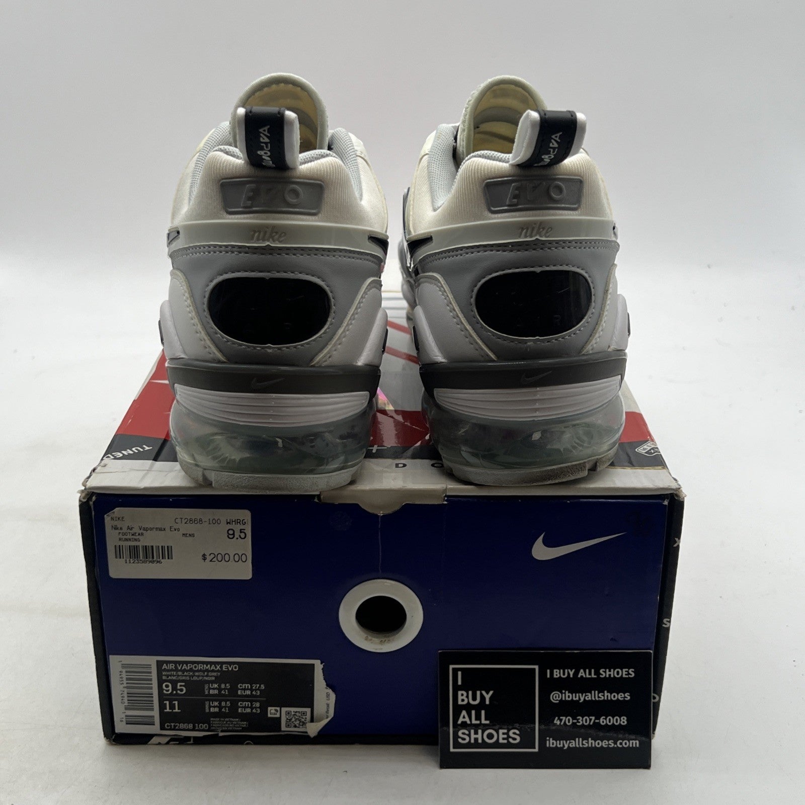 Size 9.5 - Nike Air VaporMax EVO White Black (CT2868-100)
