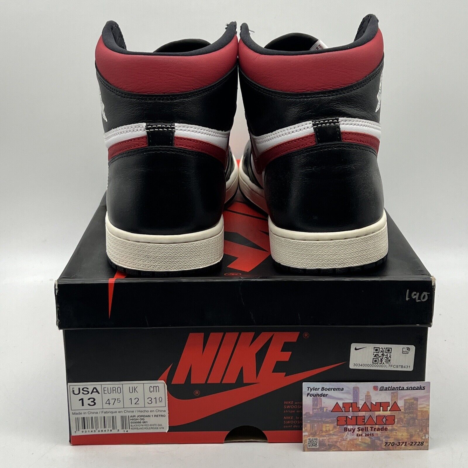 Size 13 - Jordan 1 Retro High OG Gym Red 2019 Black Red White Leather