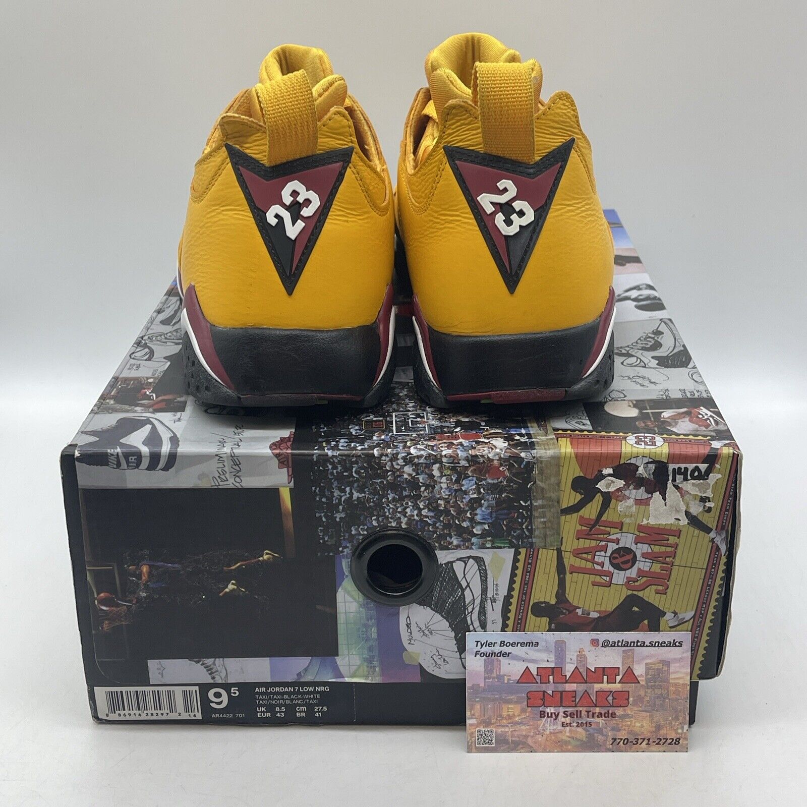 Size 9.5 - Air Jordan 7 Retro NRG Low Taxi Black Yellow Leather (AR4422-701)