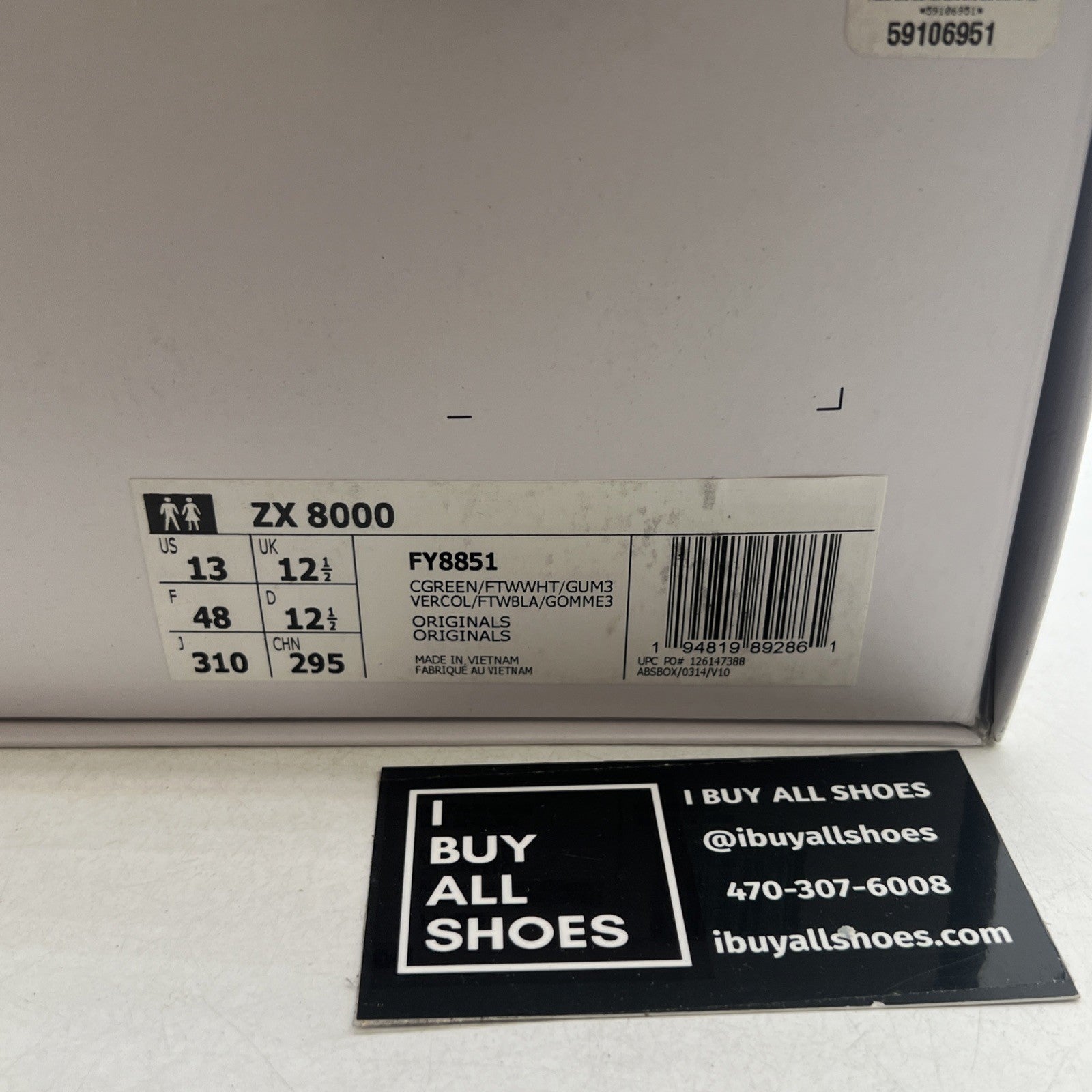 Size 13 - Adidas BAPE x Undefeated x ZX 8000 A-ZX Series - Green Camo (FY8851)