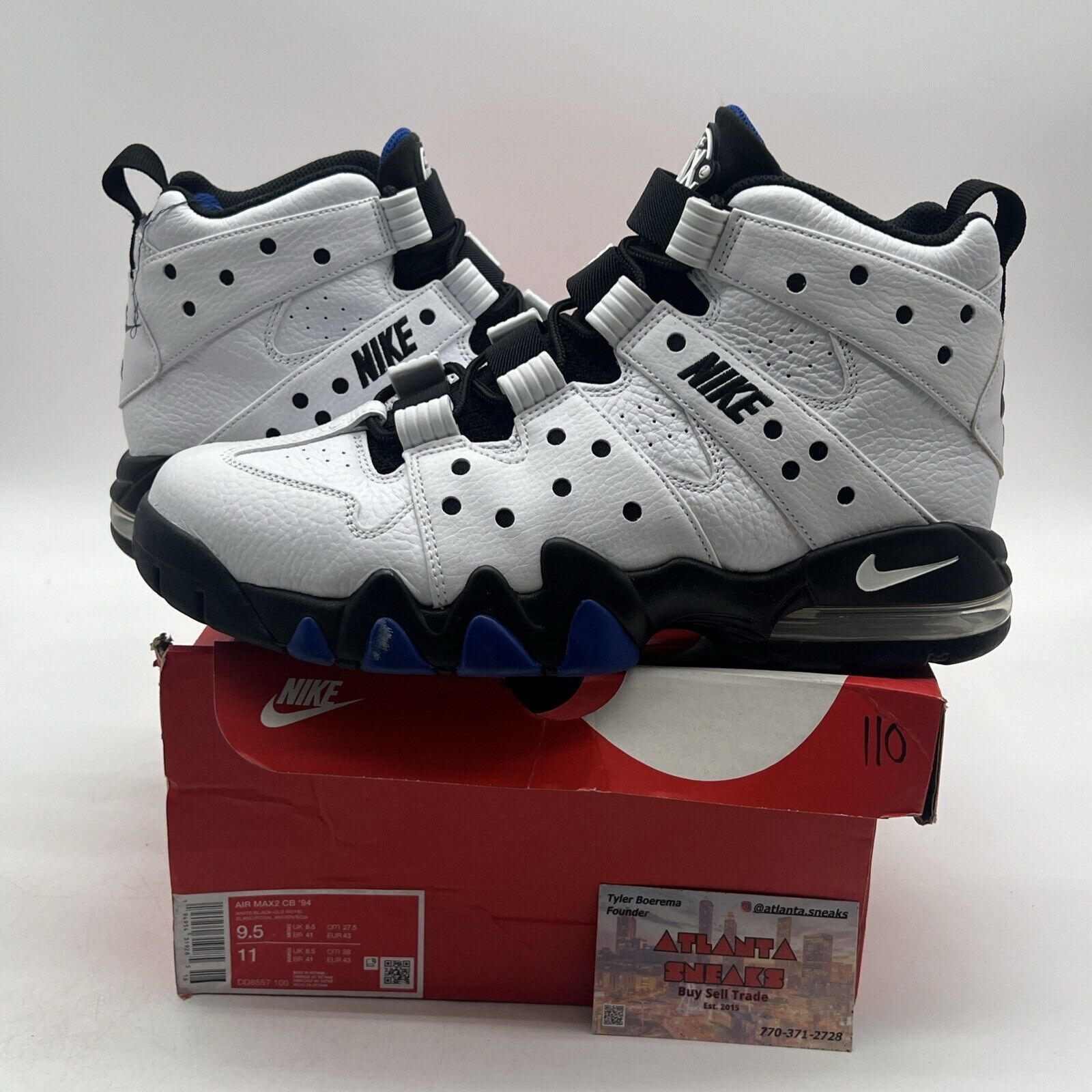 Size 9.5 - Nike Air Max 2 CB 94 Retro 2021 Old Royal Black Leather  (DD8557-100)