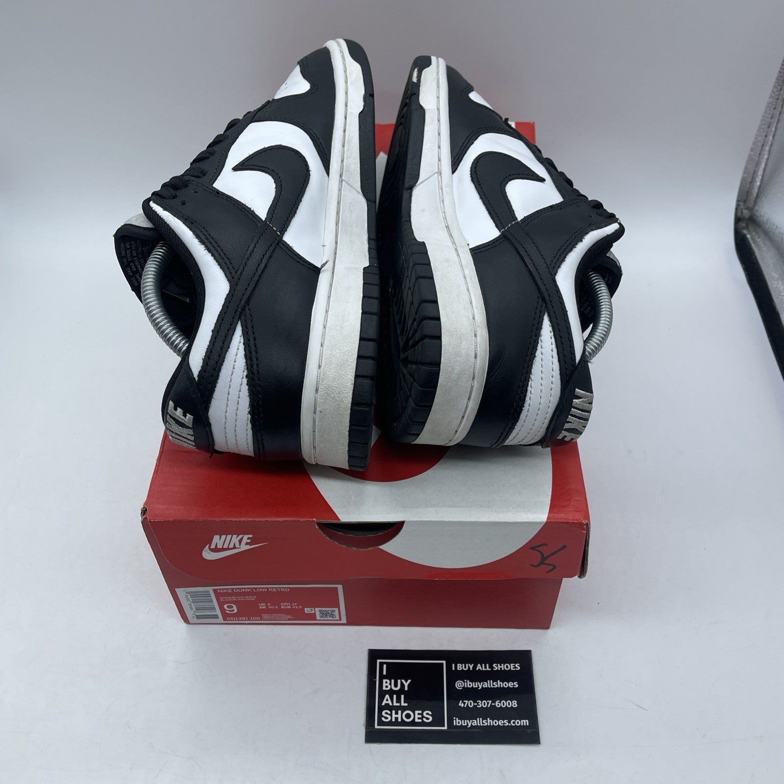 Size 9 - Nike Dunk Low Black White Leather (DD1391-100)