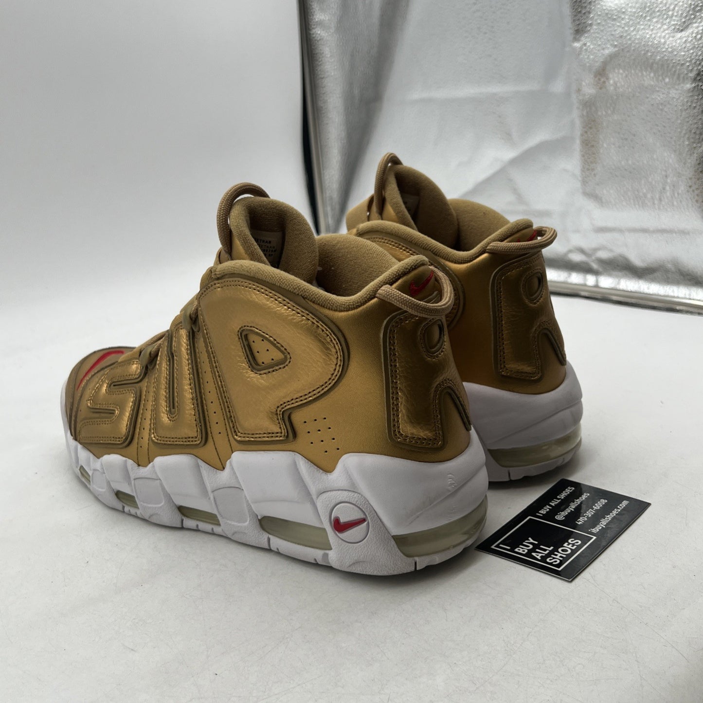 Size 11.5 - Nike Air More Uptempo x Supreme Suptempo Gold (902290-700) Sample