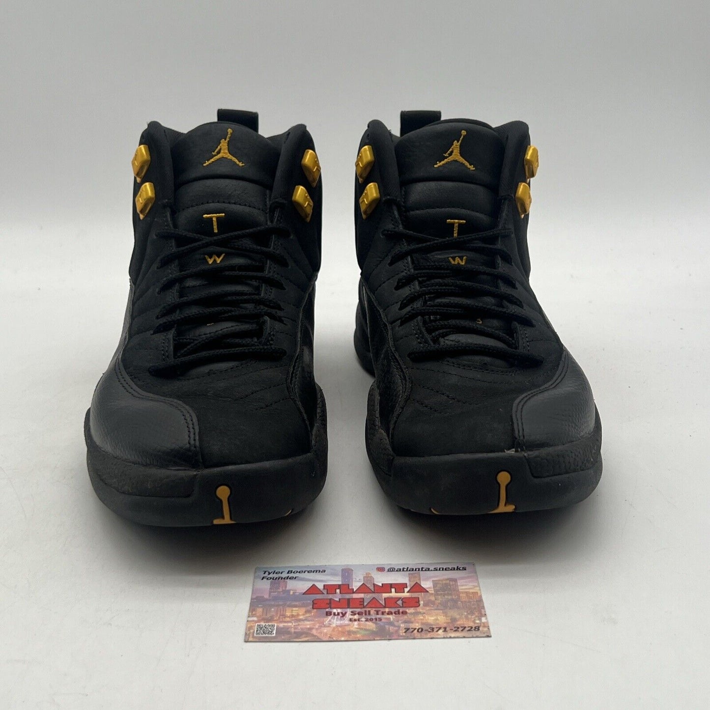 Size 11 - Jordan 12 Retro Mid Black Taxi Suede Leather Yellow (CT8013-071)