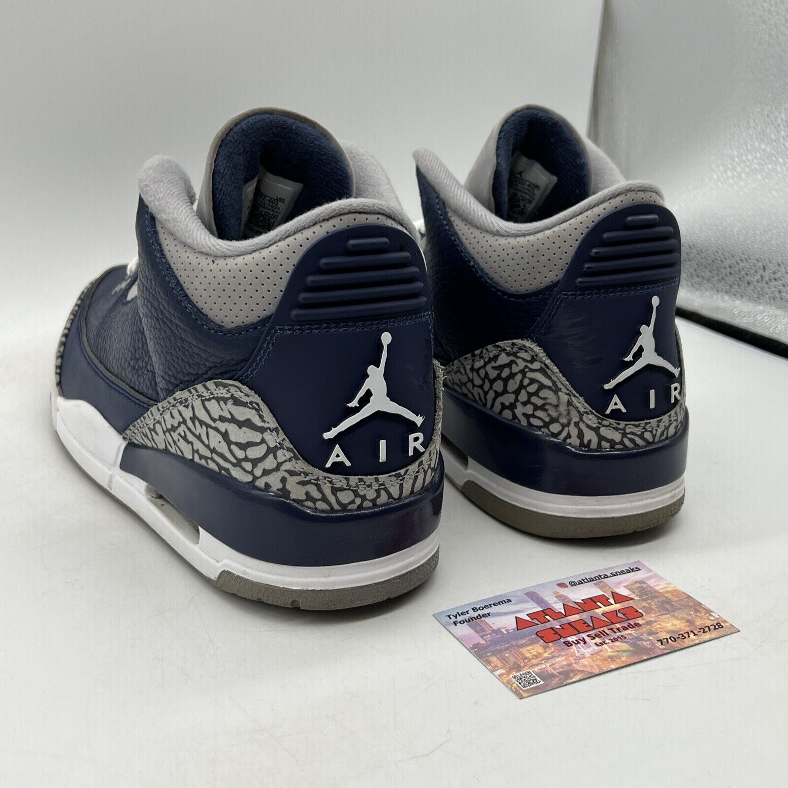 Size 9 - Jordan 3 Retro Blue Grey Navy Leather White (CT8532-401)