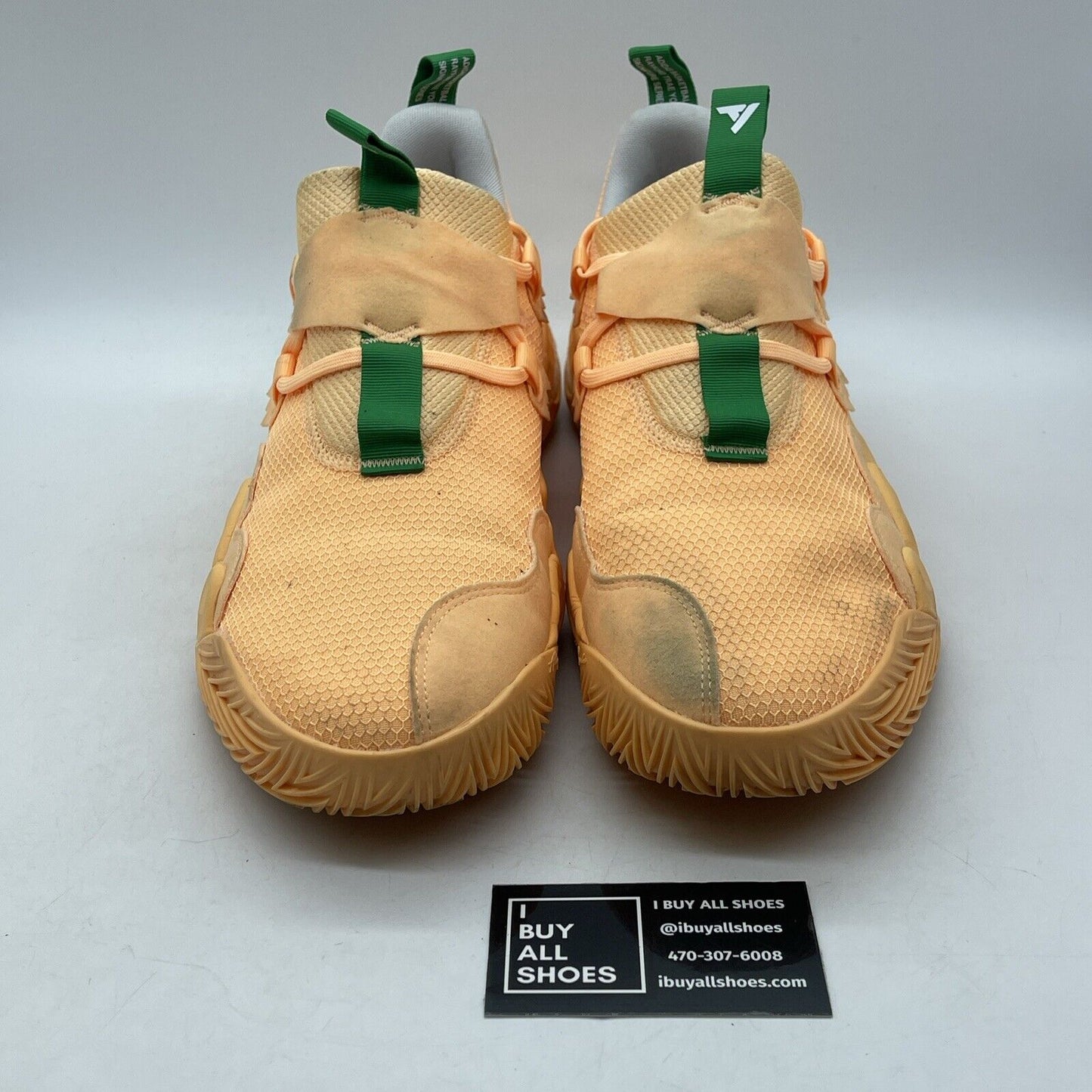 Size 13.5 - adidas Trae Young 1 Peachtree Orange Green White Suede (GW3639)