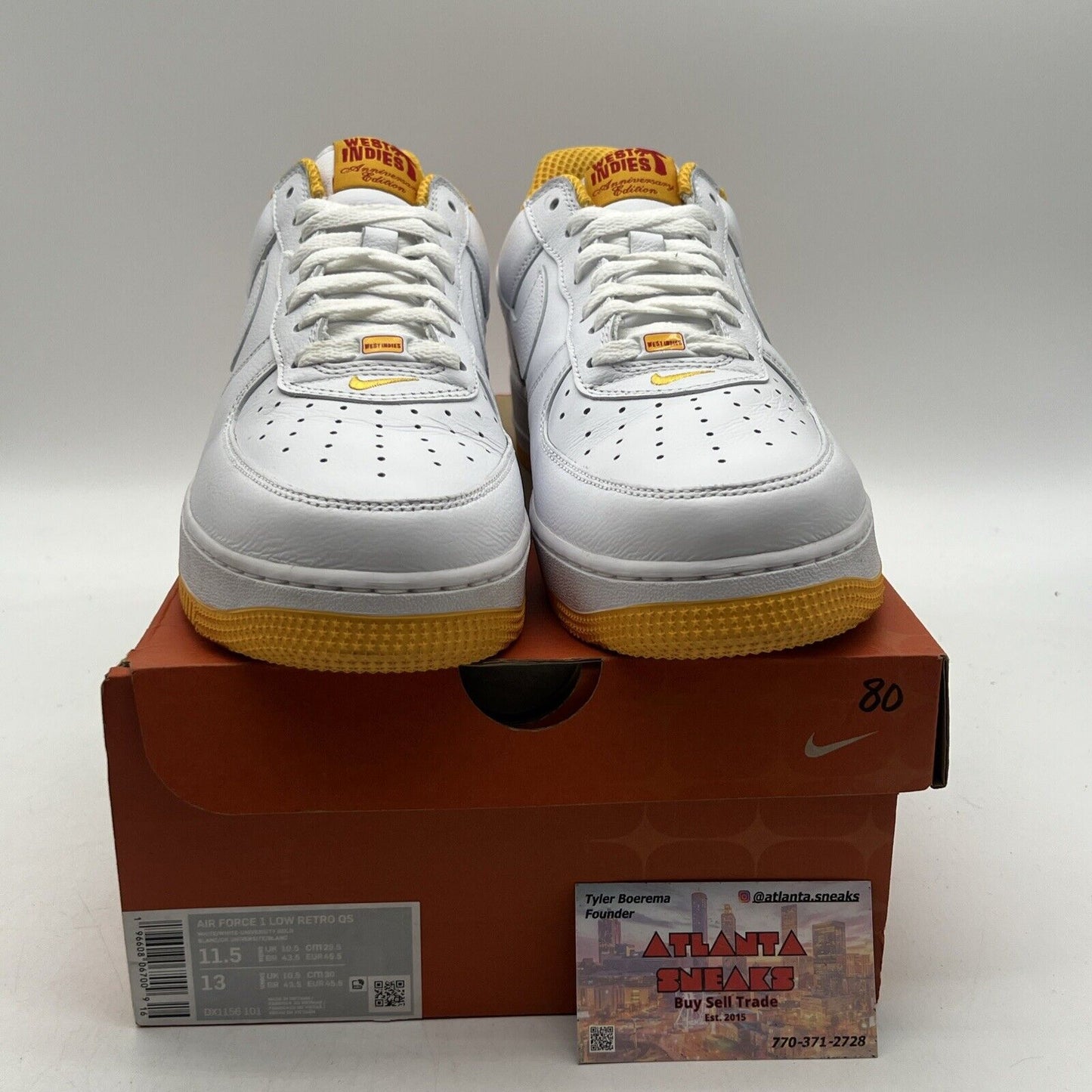 Size 11.5 - Nike Air Force 1 Low West Indies - University Gold  (DX1156-101)