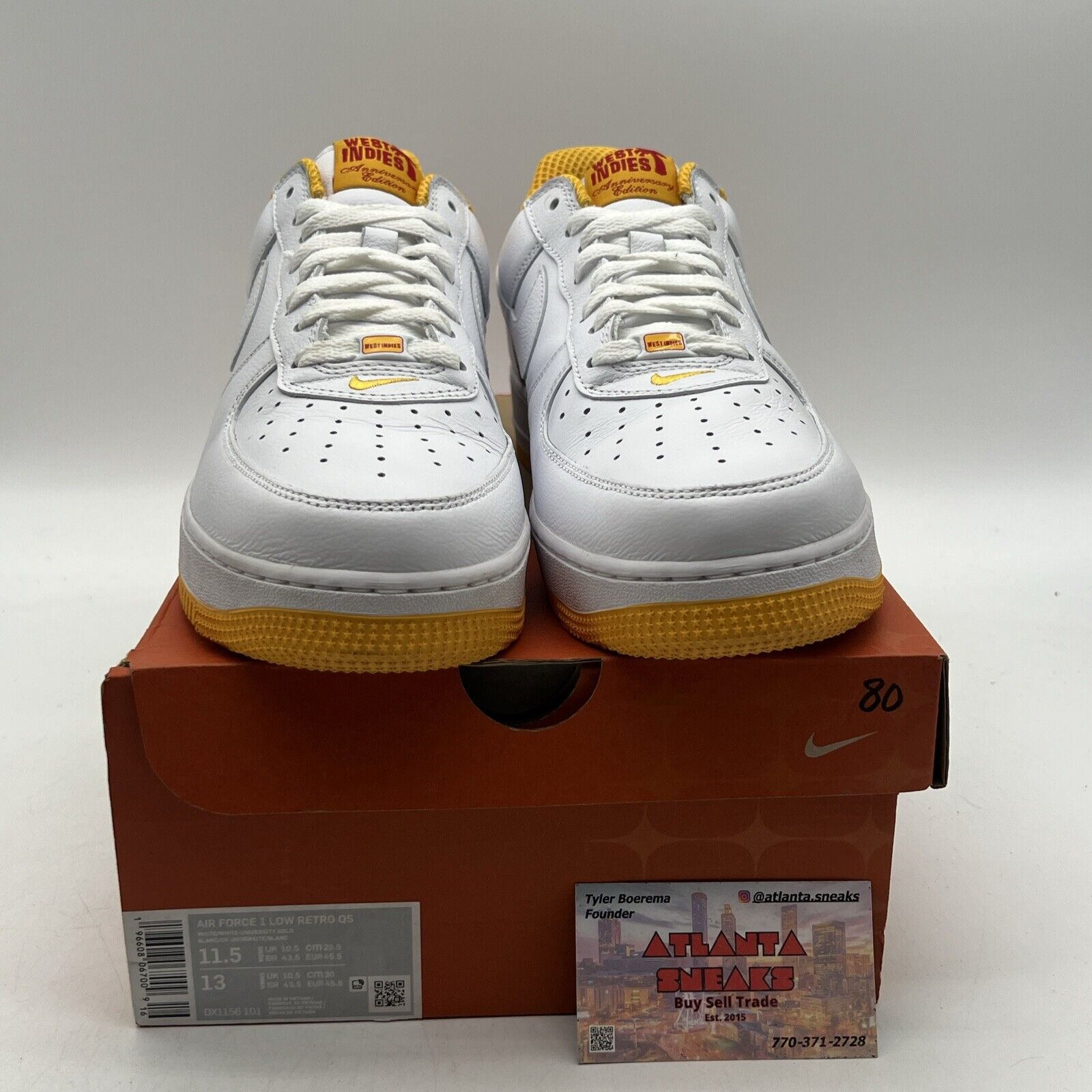 Size 11.5 - Nike Air Force 1 Low West Indies - University Gold  (DX1156-101)