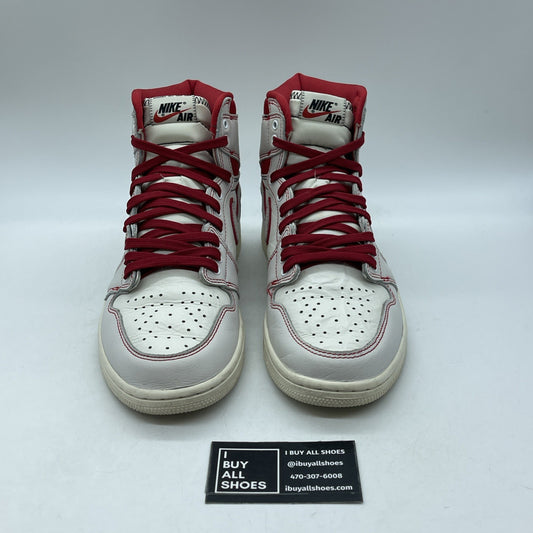 Size 9.5 - Air Jordan 1 Retro OG High Phantom Tan Red Leather (555088-160)