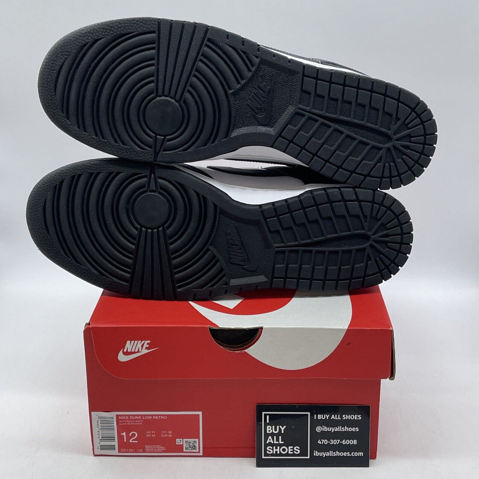 Size 12 - Nike Dunk Low Black White Suede Leather (DD1391-100)