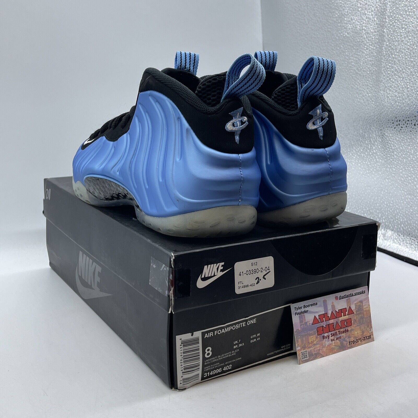 Size 8 - Nike Air Foamposite One University Blue Black (314996-402)